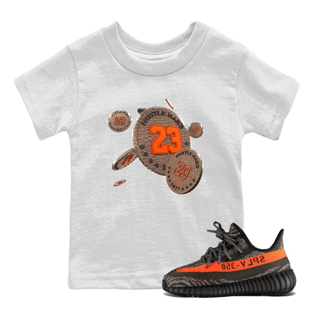 Yeezy 350 Carbon Beluga shirt to match jordans Coin Drop sneaker tees Adidas Yeezy Boost 350 Carbon Beluga SNRT Sneaker Release Tees Baby Toddler White 1 T-Shirt