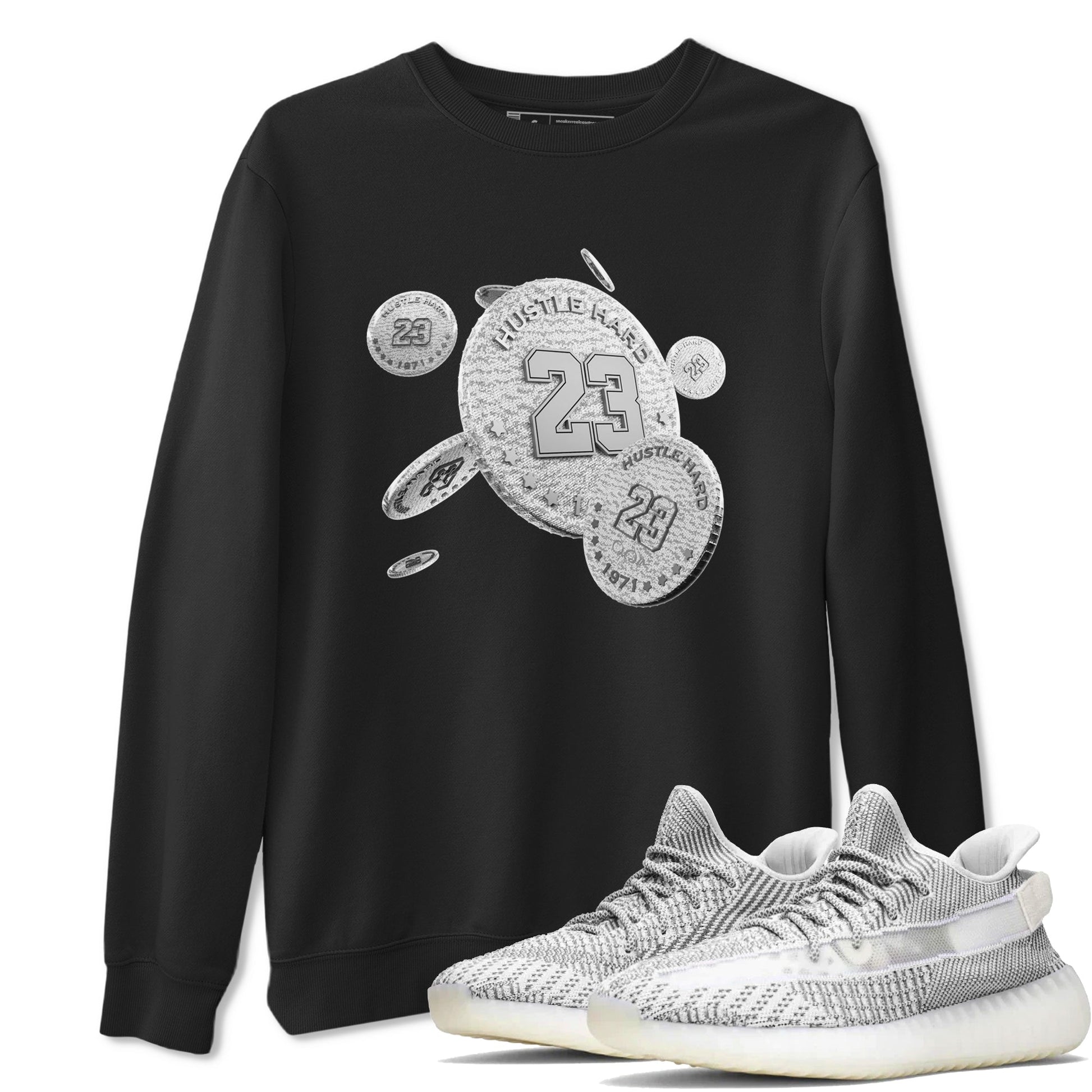 Yeezy 350 Static shirt to match jordans Coin Drop sneaker tees Adidas Yeezy 350 Static SNRT Sneaker Release Tees Unisex Black 1 T-Shirt
