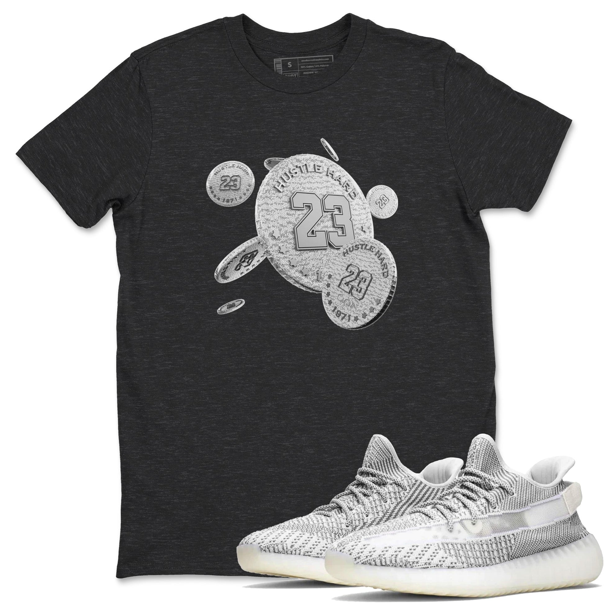 Yeezy 350 Static shirt to match jordans Coin Drop sneaker tees Adidas Yeezy 350 Static SNRT Sneaker Release Tees Unisex Charcoal Heather 1 T-Shirt