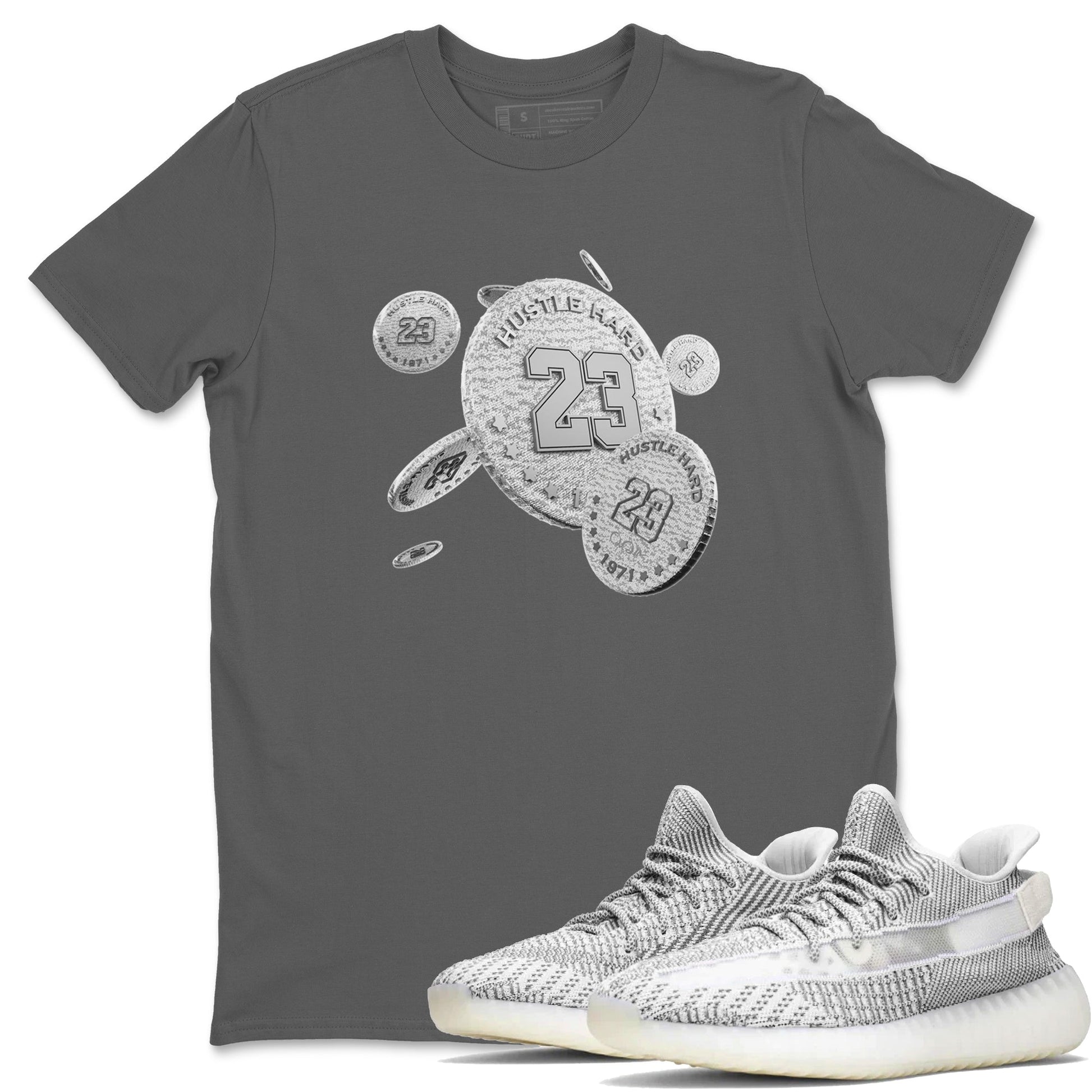 Yeezy 350 Static shirt to match jordans Coin Drop sneaker tees Adidas Yeezy 350 Static SNRT Sneaker Release Tees Unisex Cool Grey 1 T-Shirt
