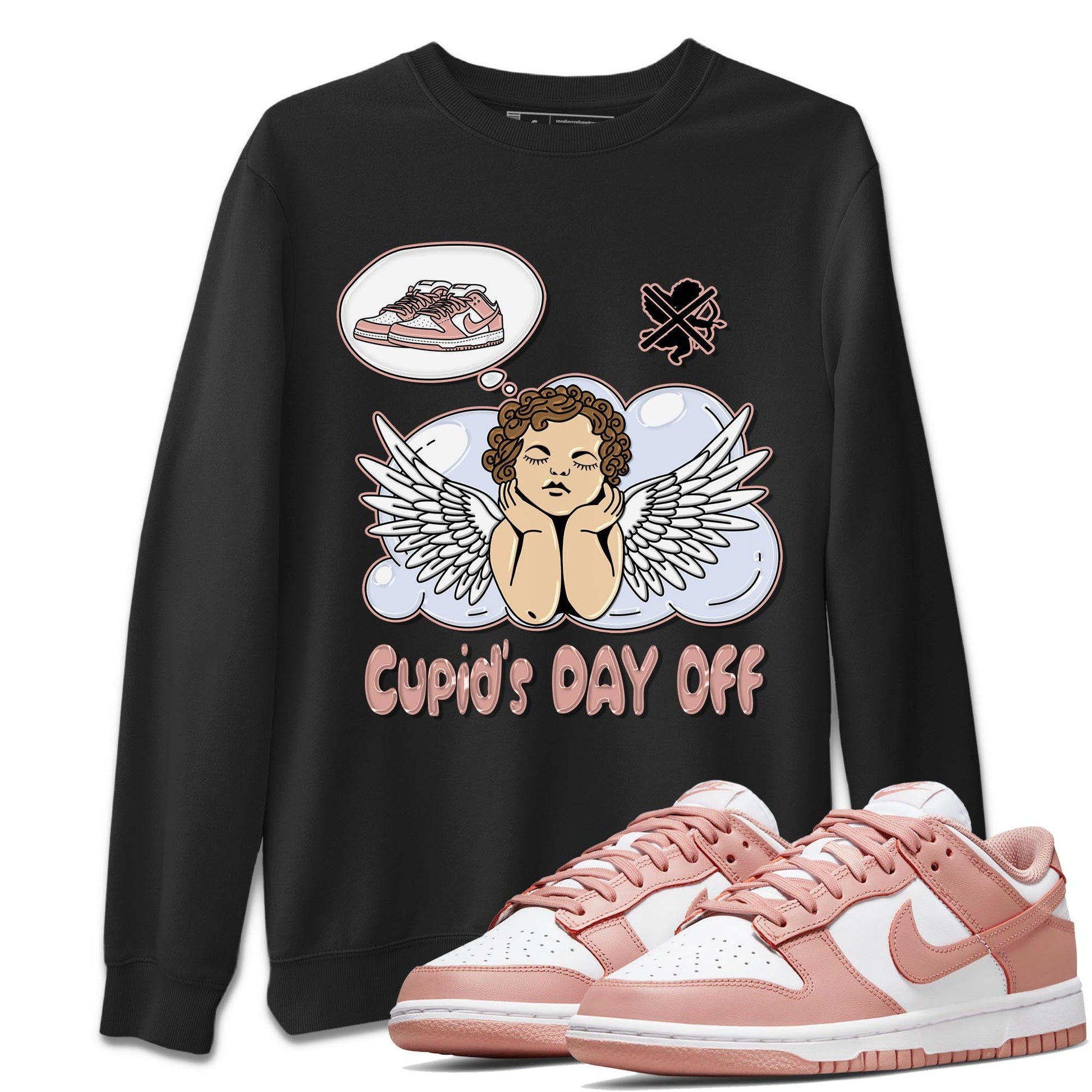Nike Dunks Low Rose Whisper shirt to match jordans Cupids Day Off sneaker tees Nike Dunk Rose Whisper SNRT Sneaker Release Tees Unisex Black 1 T-Shirt