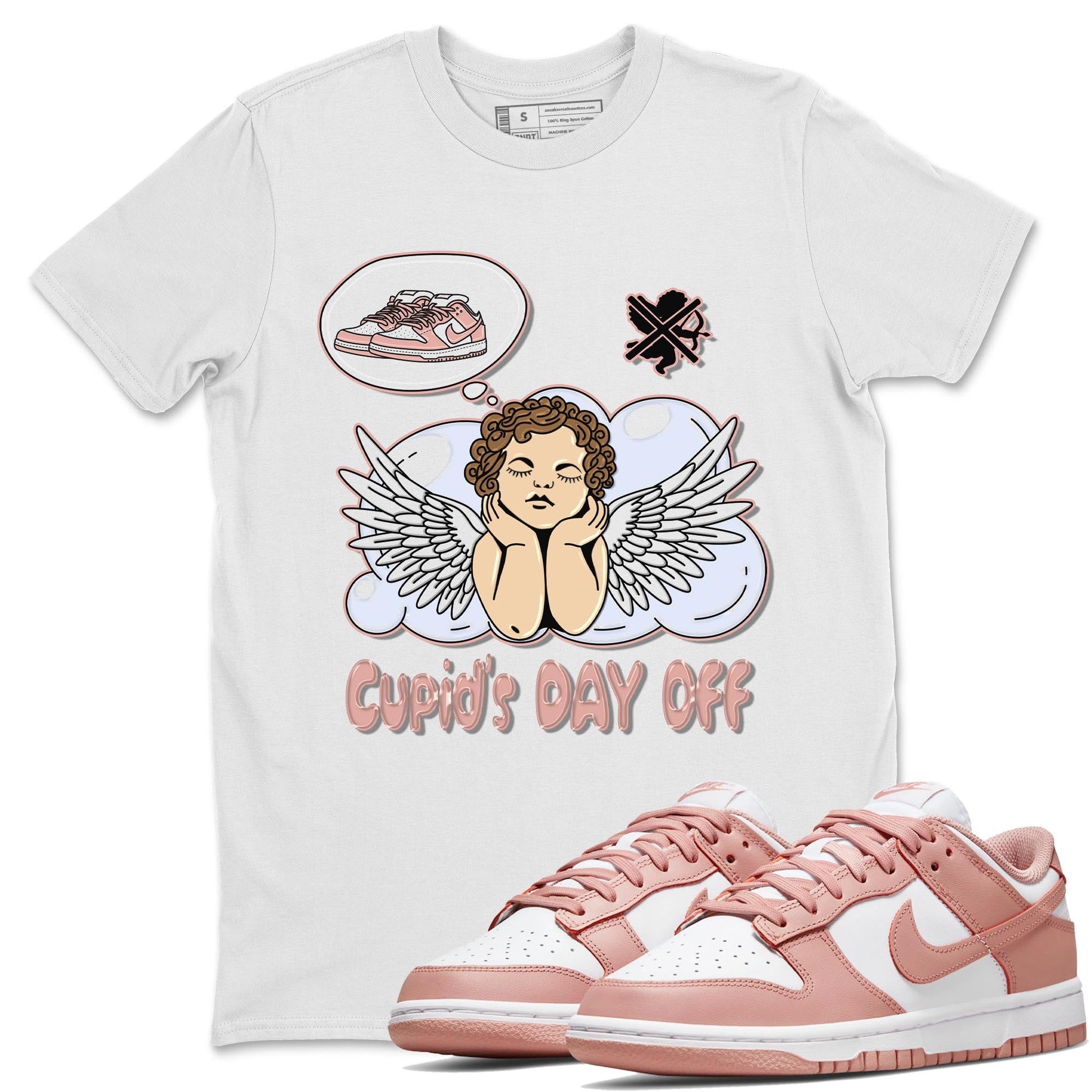 Nike Dunks Low Rose Whisper shirt to match jordans Cupids Day Off sneaker tees Nike Dunk Rose Whisper SNRT Sneaker Release Tees Unisex White 1 T-Shirt