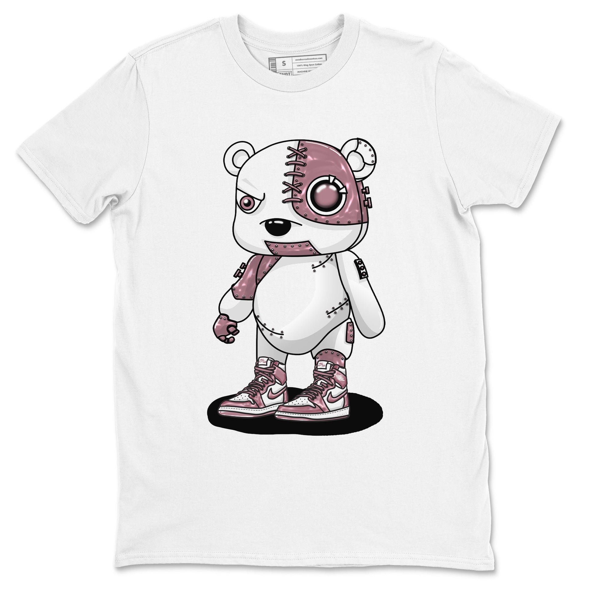 Air Jordan 1 Mauve shirt to match jordans Cyborg Bear sneaker tees AJ1 Mauve SNRT Sneaker Tees Sneaker Matching Clothing Brand Unisex Sneaker Tee White 2 T-Shirt
