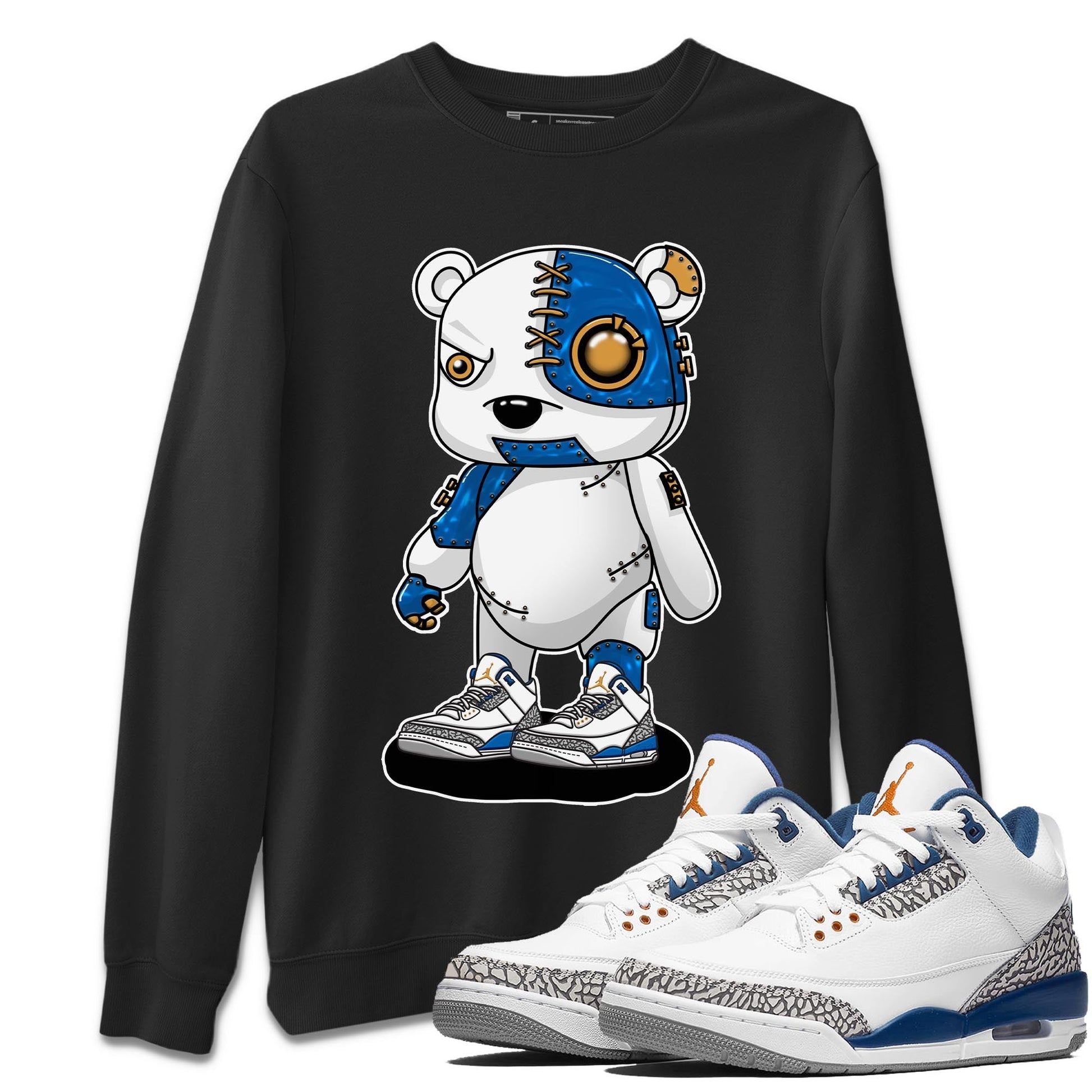 Air Jordan 3 Wizards Cyborg Bear Crew Neck Sneaker Tees Air Jordan 3 Wizards Sneaker T-Shirts Washing and Care Tip