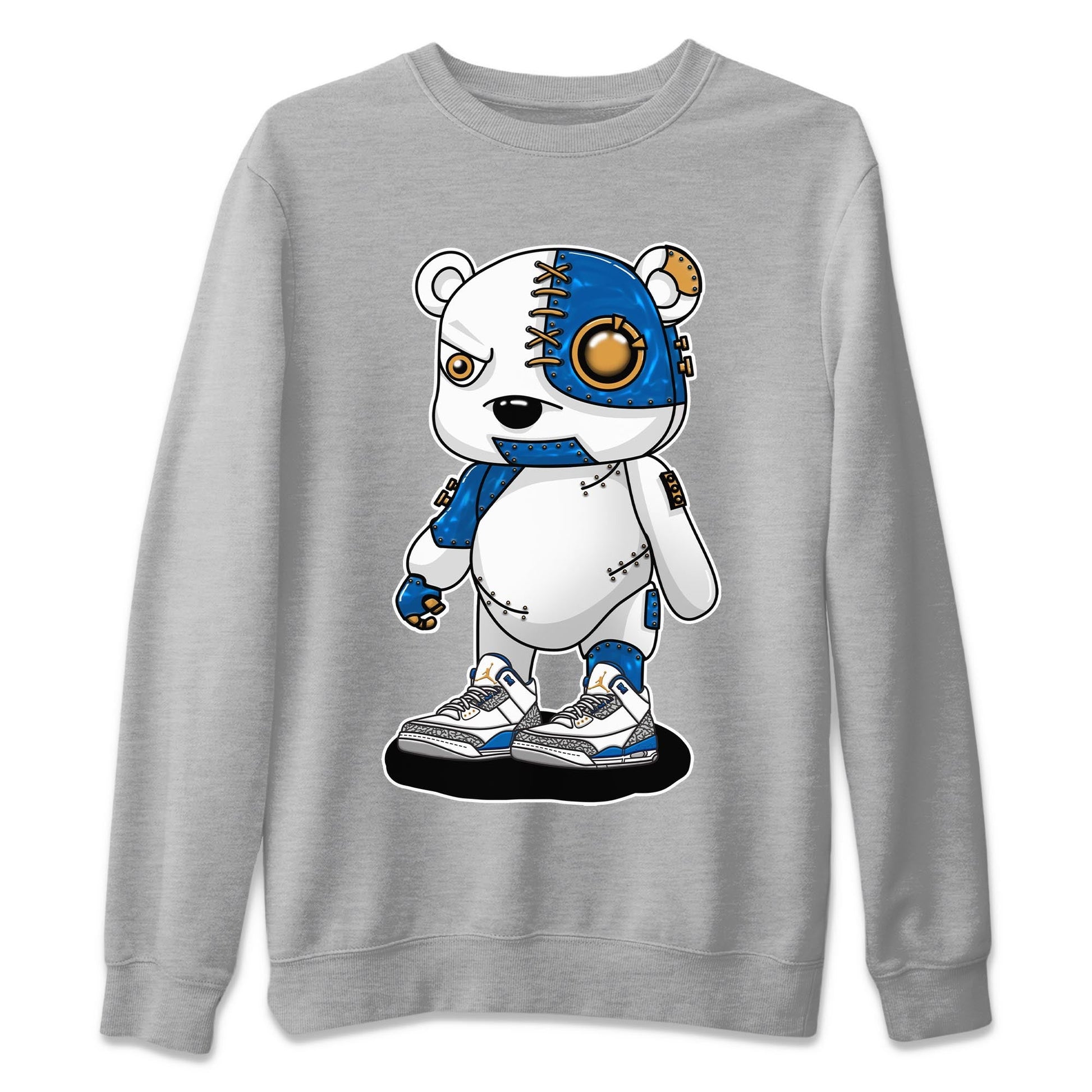 Air Jordan 3 Wizards Sneaker Match Tees Cyborg Bear Sneaker Tees Air Jordan 3 Wizards Sneaker Release Tees Unisex Shirts Heather Grey 2