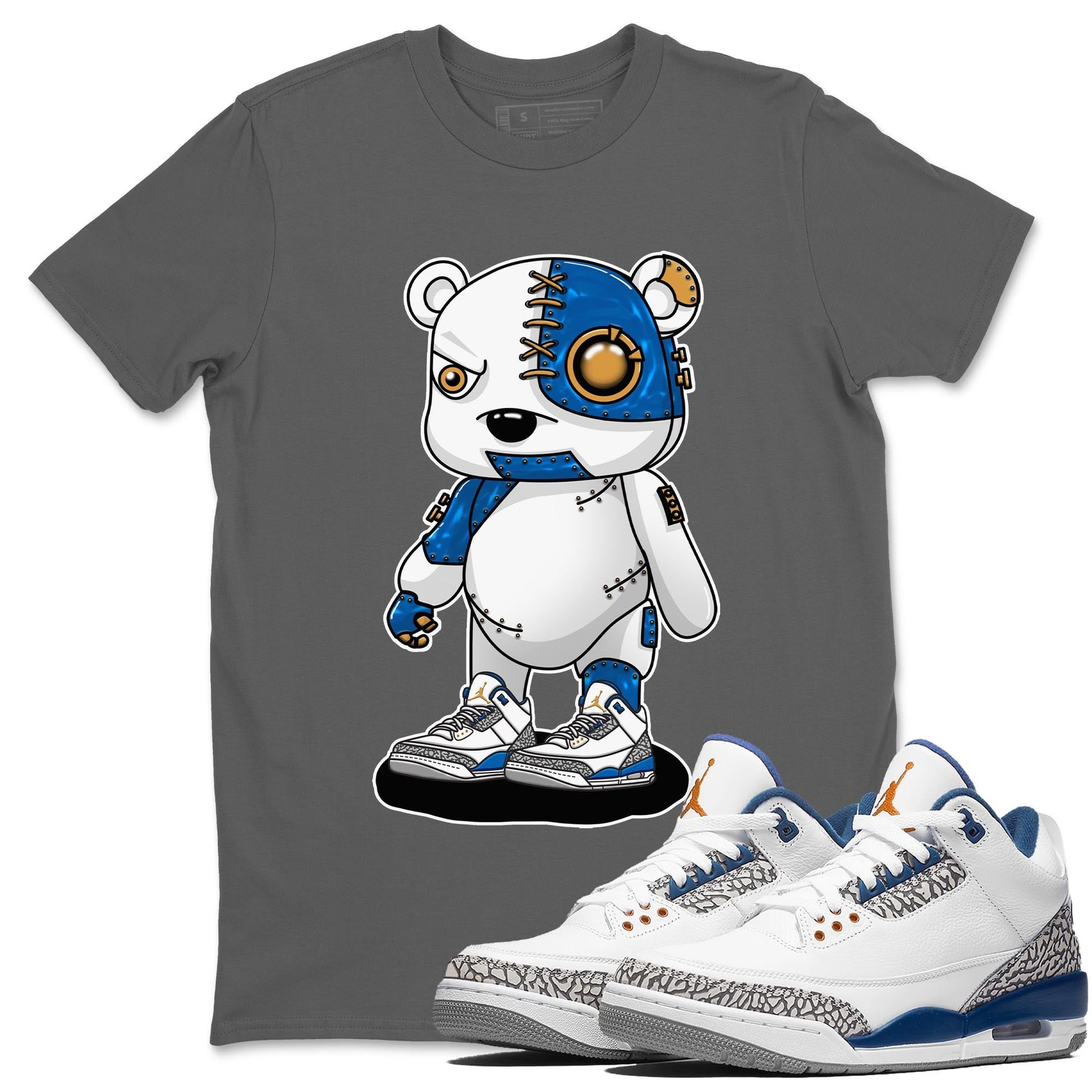 Air Jordan 3 Wizards Cyborg Bear Crew Neck Sneaker Tees Air Jordan 3 Wizards Sneaker T-Shirts Size Chart