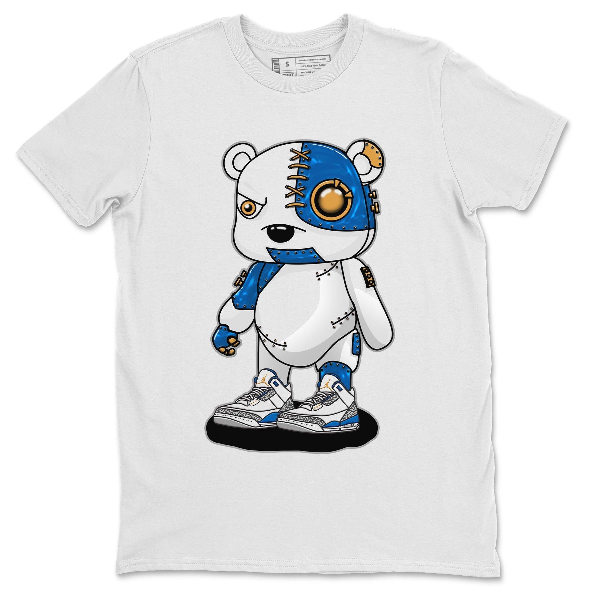 Air Jordan 3 Wizards Sneaker Match Tees Cyborg Bear Sneaker Tees Air Jordan 3 Wizards Sneaker Release Tees Unisex Shirts White 2