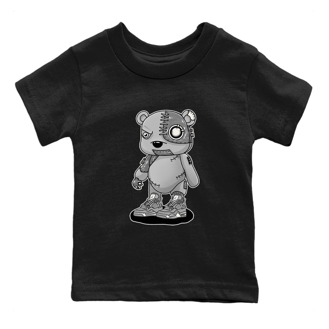 AJ4 Frozen Moments shirt to match jordans Cyborg Bear sneaker tees Crew Neck AJ4 Frozen Moments SNRT Sneaker Release Tees Baby Toddler Black 2 T-Shirt