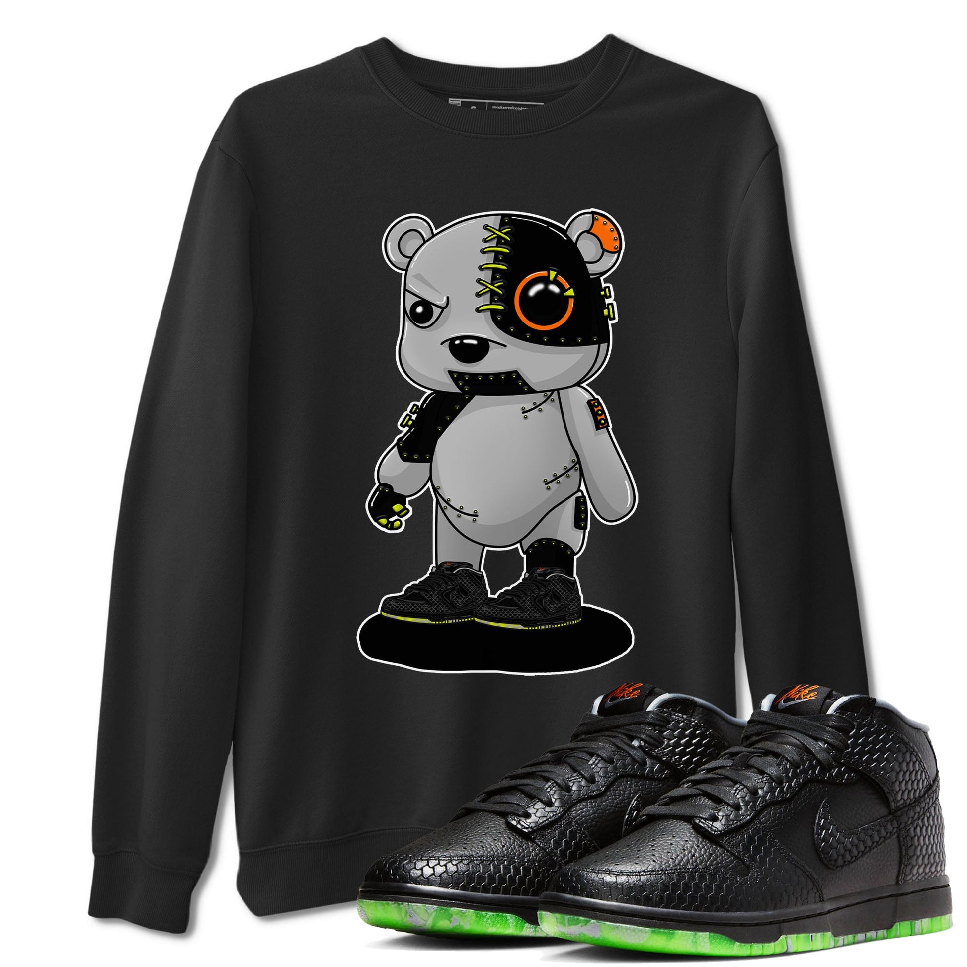 Nike Dunk Mid Premium shirt to match jordans Cyborg Bear sneaker tees Nike Dunk Mid Halloween SNRT Sneaker Tees Sneaker Matching Clothing Brand Unisex Sneaker Tee Black 1 T-Shirt