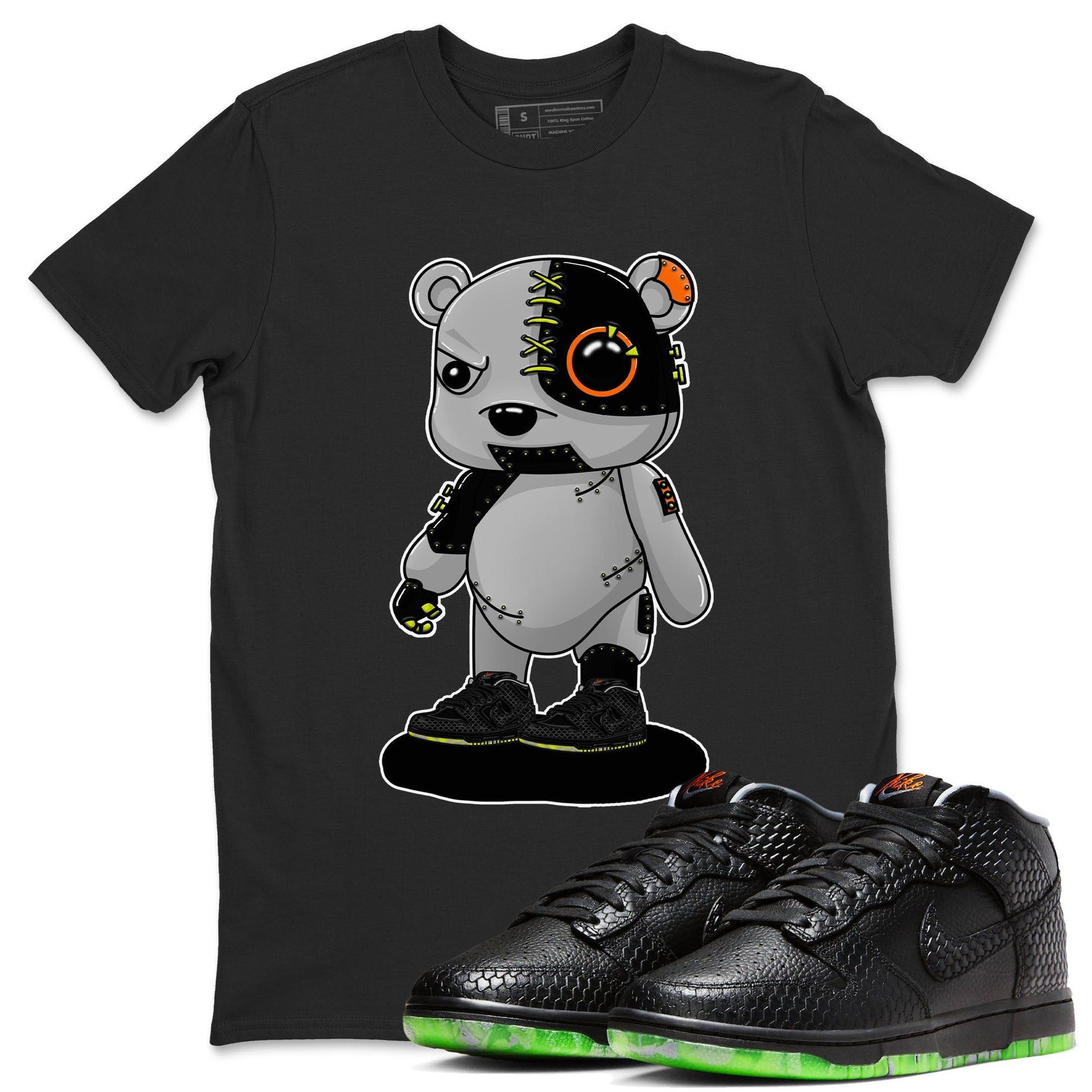 Nike Dunk Mid Premium shirt to match jordans Cyborg Bear sneaker tees Nike Dunk Mid Halloween SNRT Sneaker Tees Sneaker Matching Clothing Brand Unisex Sneaker Tee Black 1 T-Shirt