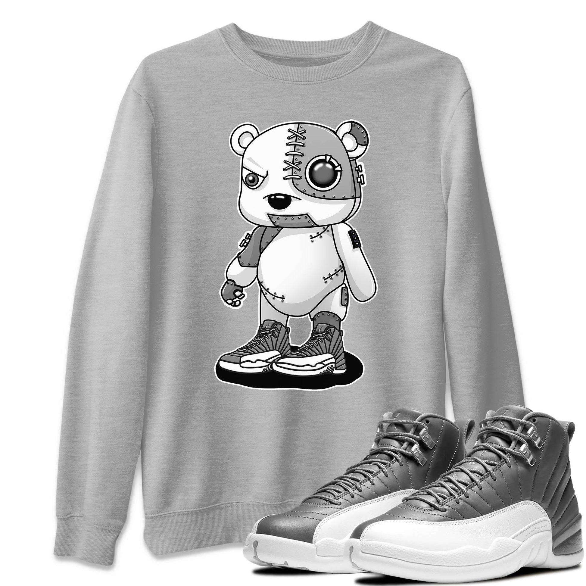Jordan 12 Stealth Sneaker Match Tees Cyborg Bear Sneaker Tees Jordan 12 Stealth Sneaker Release Tees Unisex Shirts