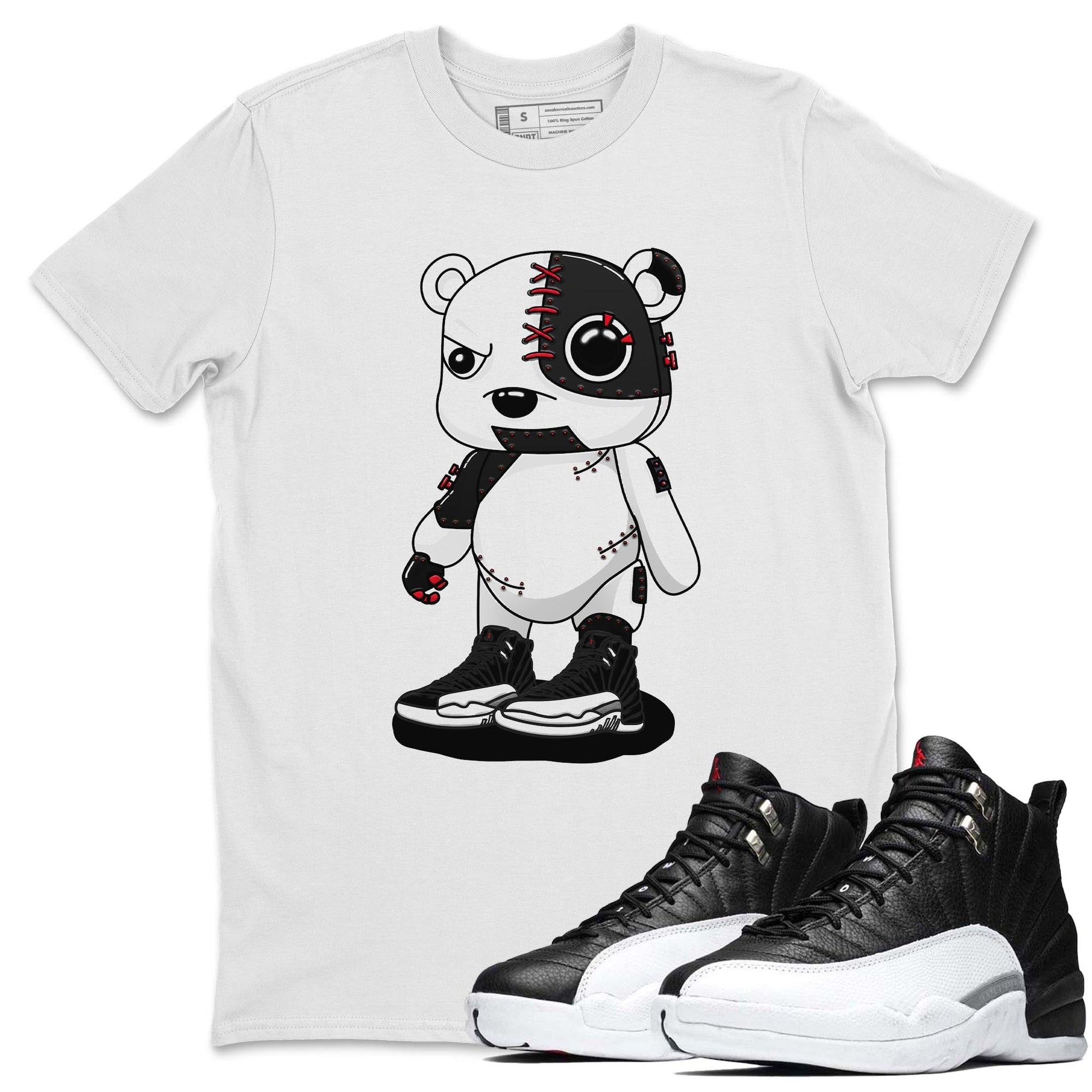 Jordan 12 Playoffs Sneaker Match Tees Cyborg Bear Sneaker Tees Jordan 12 Playoffs Sneaker Release Tees Unisex Shirts