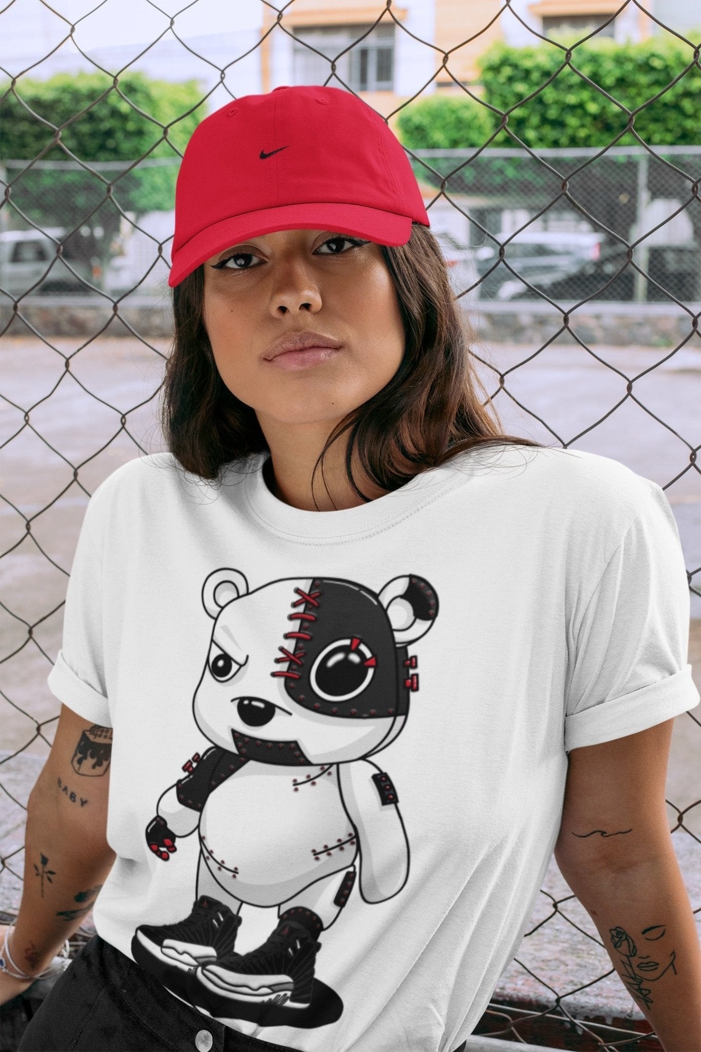 Jordan 12 Playoffs Sneaker Match Tees Cyborg Bear Sneaker Tees Jordan 12 Playoffs Sneaker Release Tees Unisex Shirts