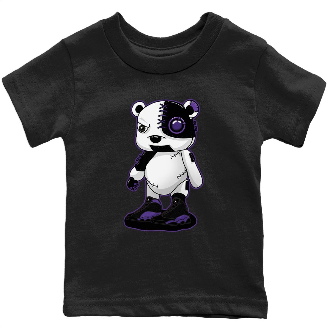 Jordan 13 Court Purple Sneaker Match Tees Cyborg Bear Sneaker Tees Jordan 13 Court Purple Sneaker Release Tees Kids Shirts