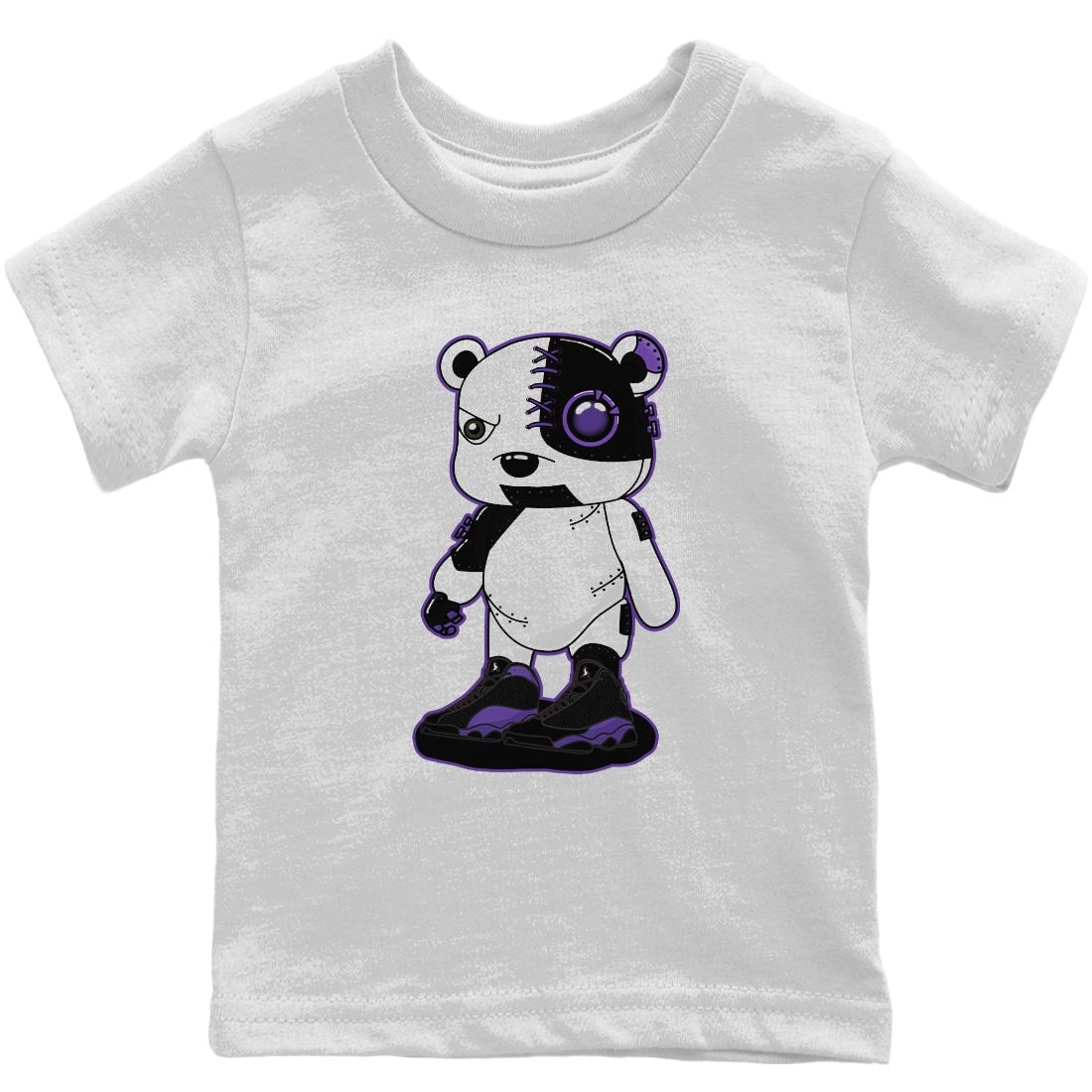 Jordan 13 Court Purple Sneaker Match Tees Cyborg Bear Sneaker Tees Jordan 13 Court Purple Sneaker Release Tees Kids Shirts