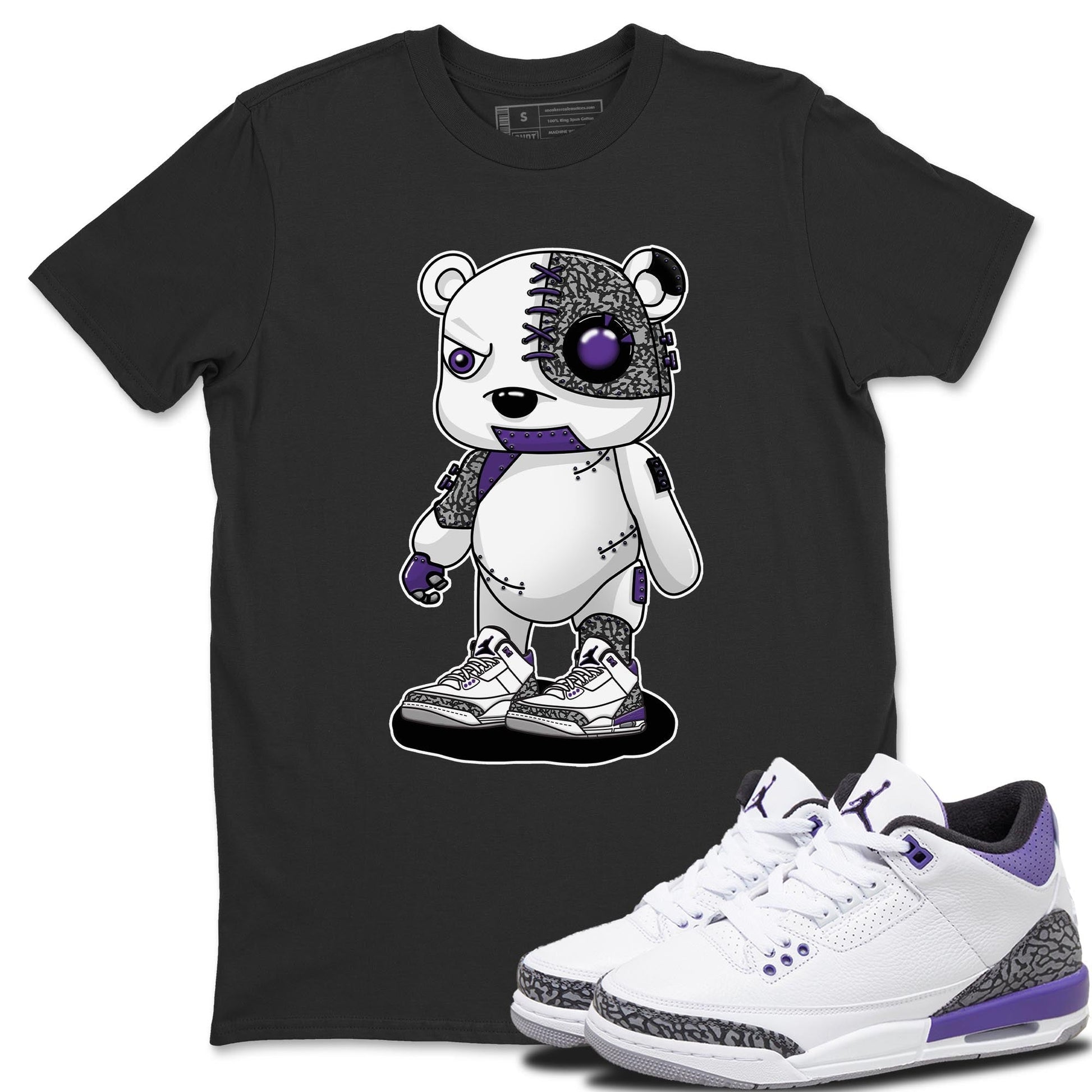 Jordan 3 Dark Iris Sneaker Match Tees Cyborg Bear Sneaker Tees Jordan 3 Dark Iris Sneaker Release Tees Unisex Shirts