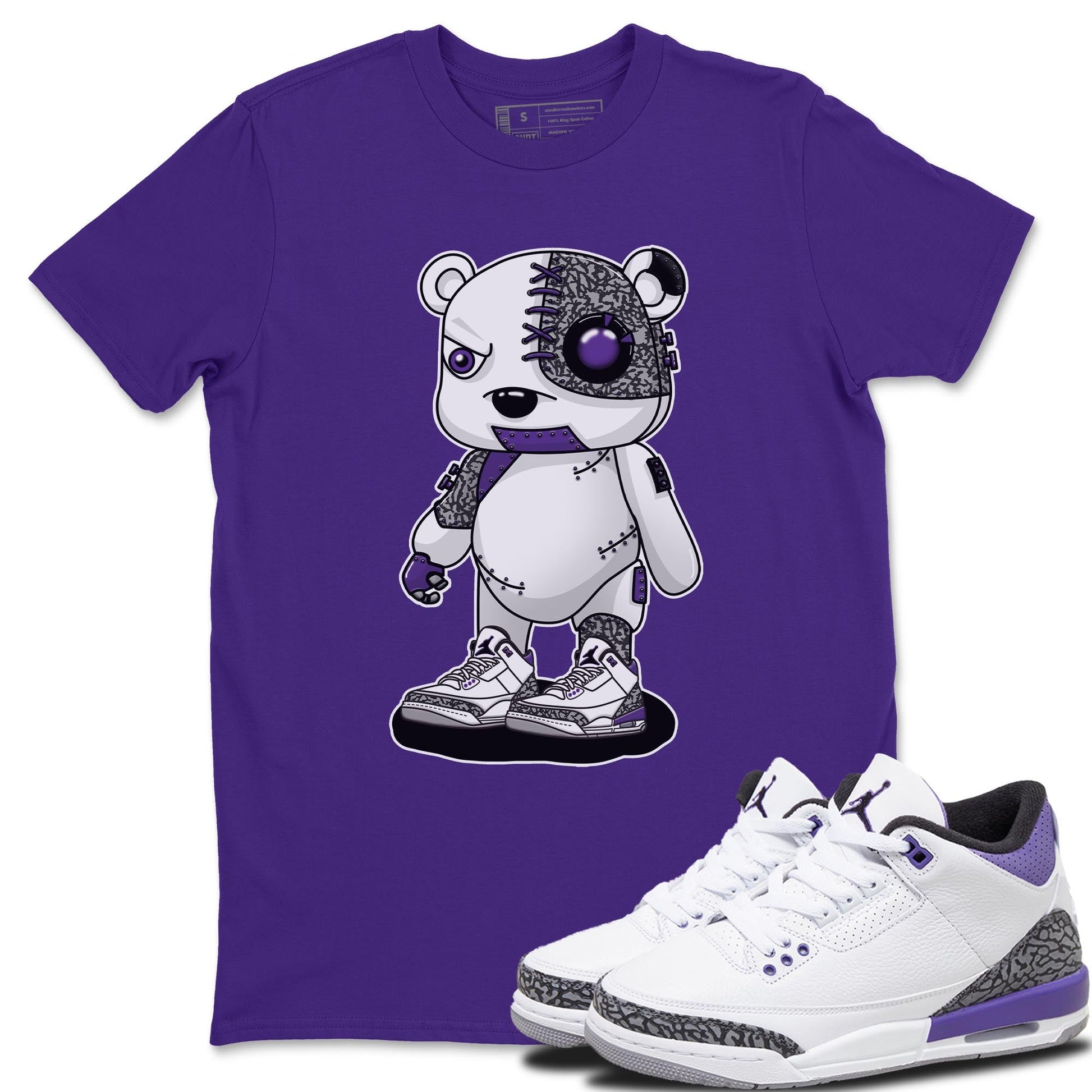 Jordan 3 Dark Iris Sneaker Match Tees Cyborg Bear Sneaker Tees Jordan 3 Dark Iris Sneaker Release Tees Unisex Shirts