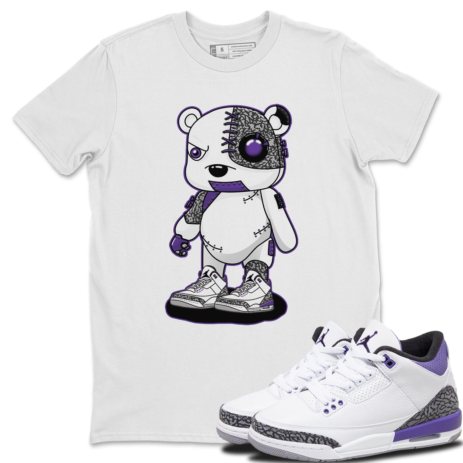Jordan 3 Dark Iris Sneaker Match Tees Cyborg Bear Sneaker Tees Jordan 3 Dark Iris Sneaker Release Tees Unisex Shirts