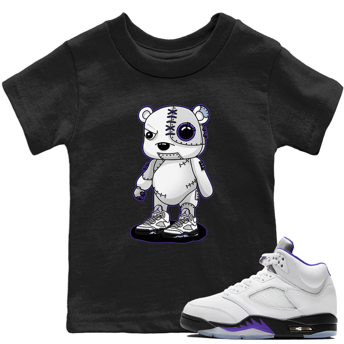 Jordan 5 Concord Sneaker Match Tees Cyborg Bear Sneaker Tees Jordan 5 Concord Sneaker Release Tees Kids Shirts