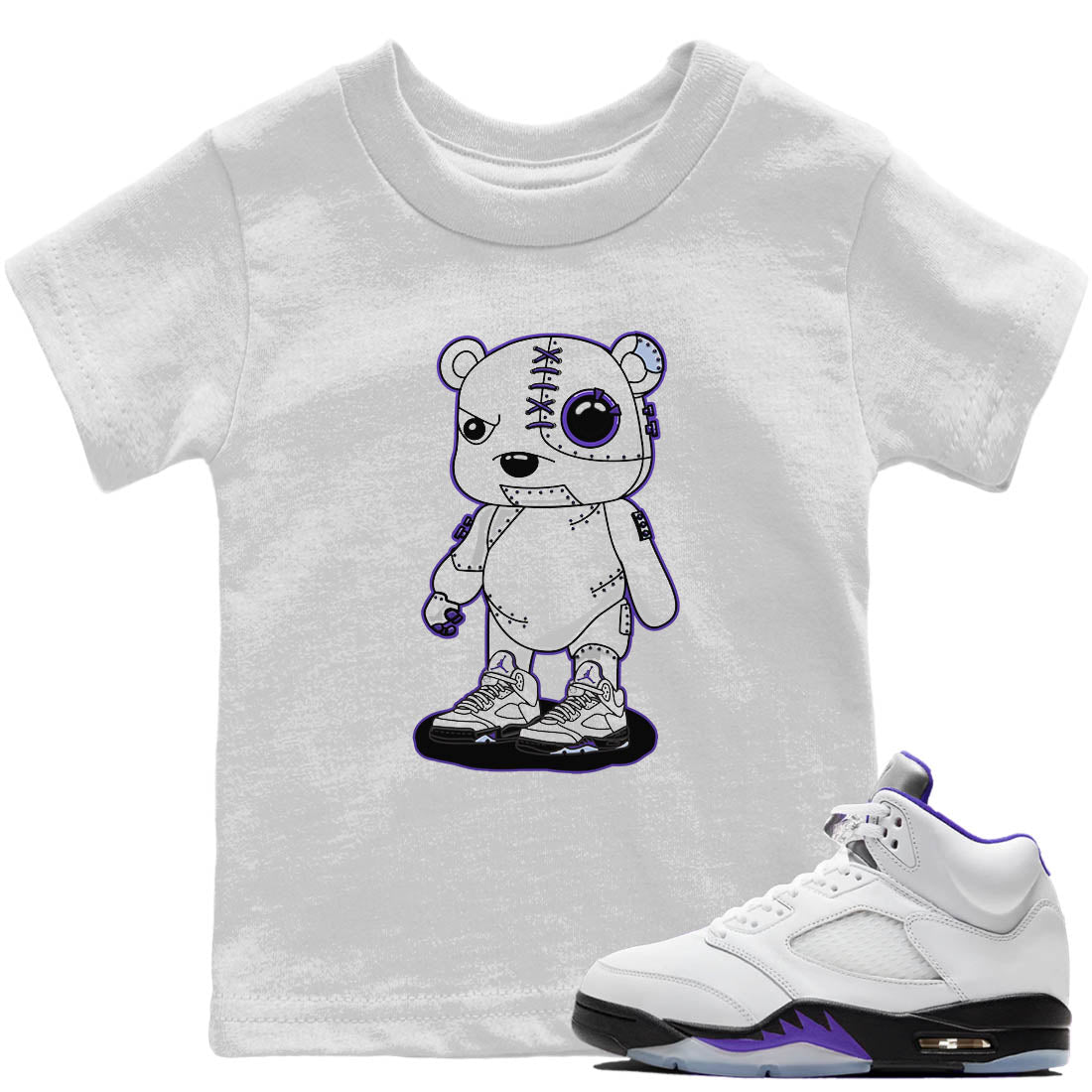 Jordan 5 Concord Sneaker Match Tees Cyborg Bear Sneaker Tees Jordan 5 Concord Sneaker Release Tees Kids Shirts