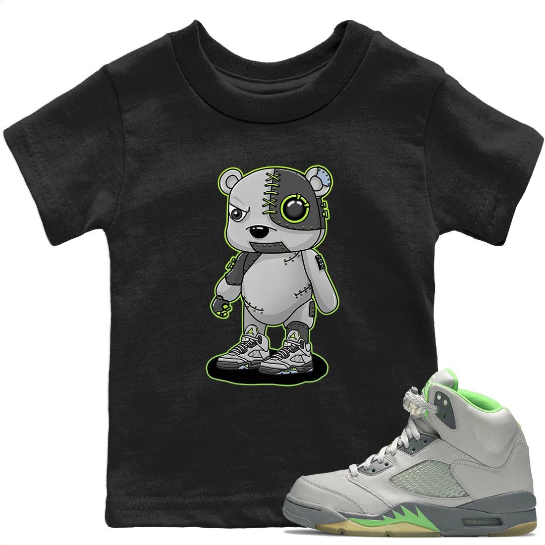 Jordan 5 Green Bean Sneaker Match Tees Cyborg Bear Sneaker Tees Jordan 5 Green Bean Sneaker Release Tees Kids Shirts