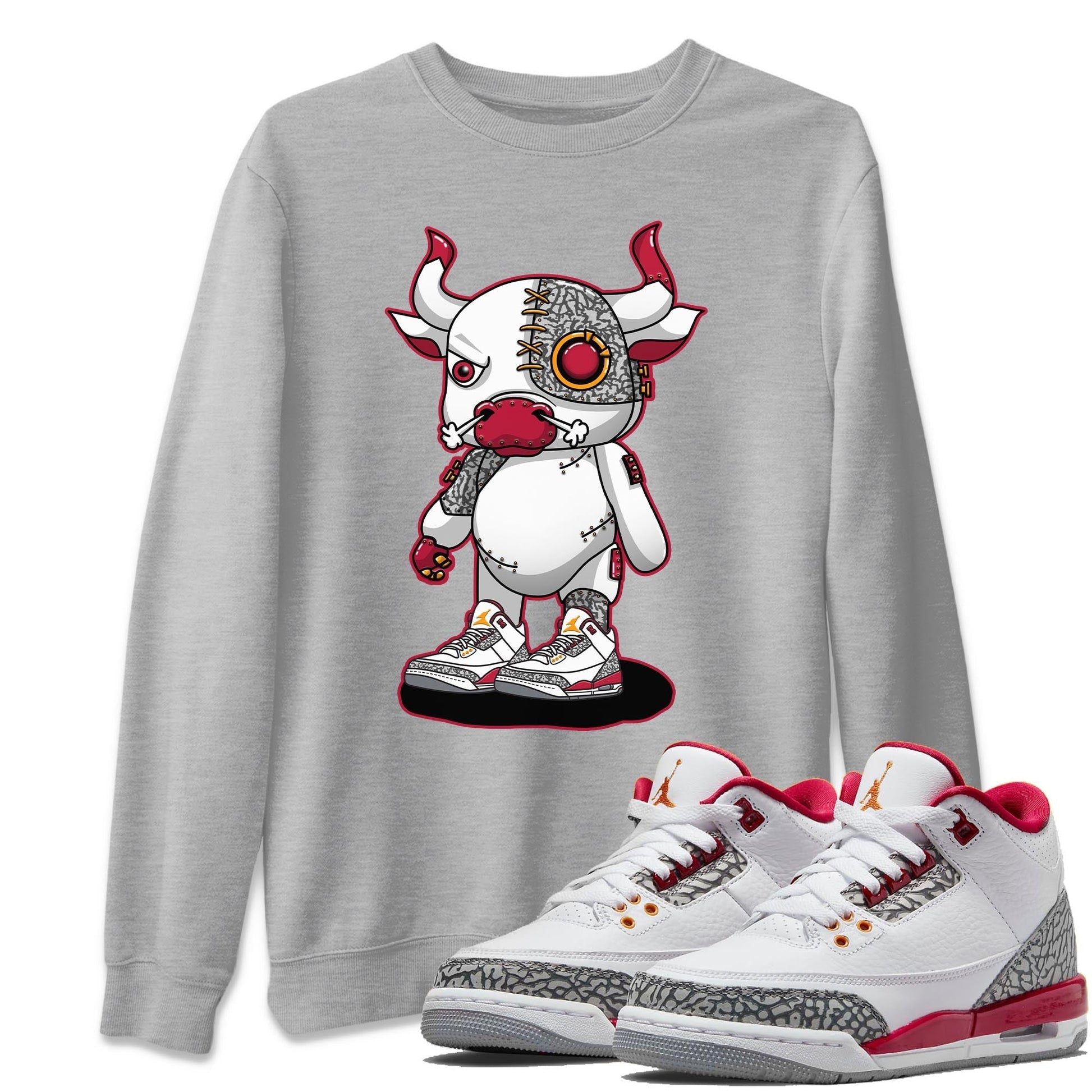 Jordan 3 Cardinal Sneaker Match Tees Cyborg Bull Sneaker Tees Jordan 3 Cardinal Sneaker Release Tees Unisex Shirts