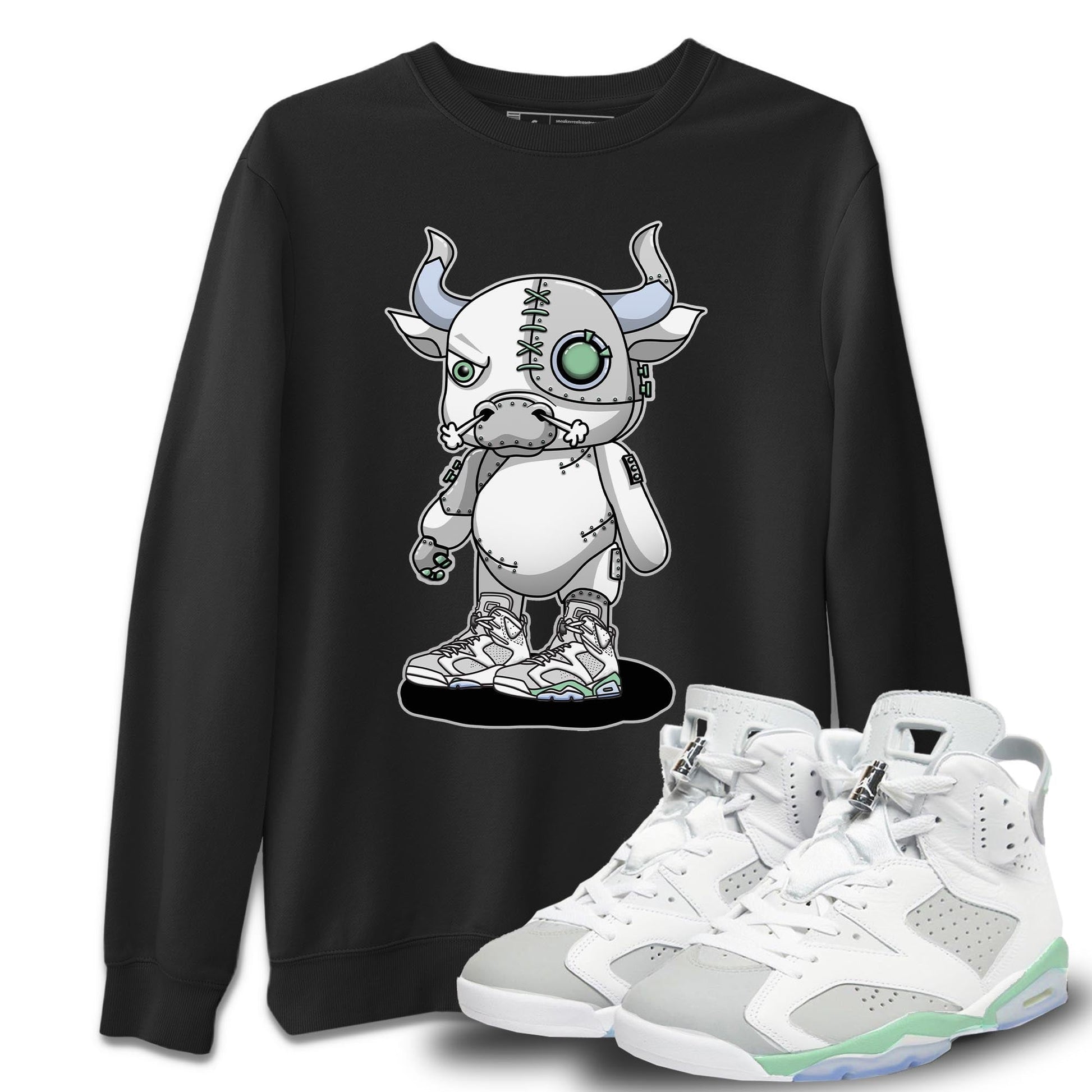 Jordan 6 Mint Foam Sneaker Match Tees Cyborg Bull Sneaker Tees Jordan 6 Mint Foam Sneaker Release Tees Unisex Shirts