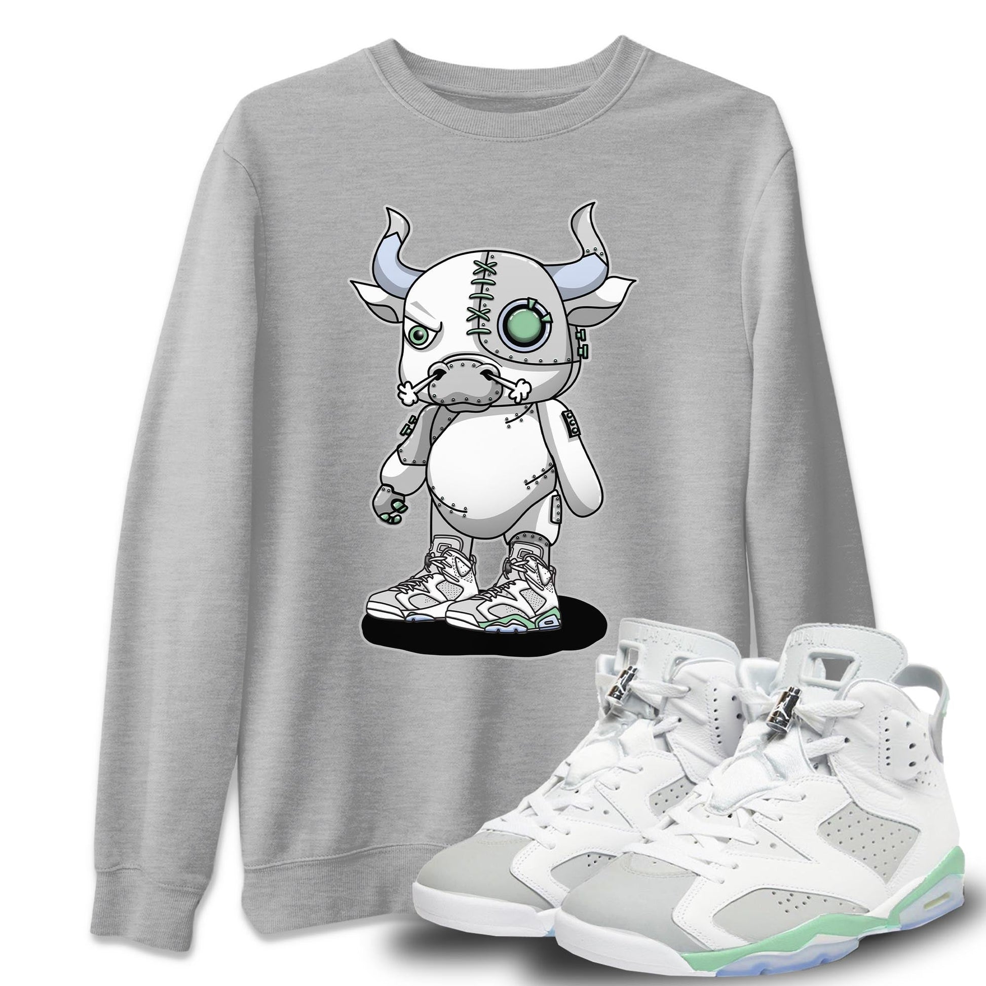 Jordan 6 Mint Foam Sneaker Match Tees Cyborg Bull Sneaker Tees Jordan 6 Mint Foam Sneaker Release Tees Unisex Shirts