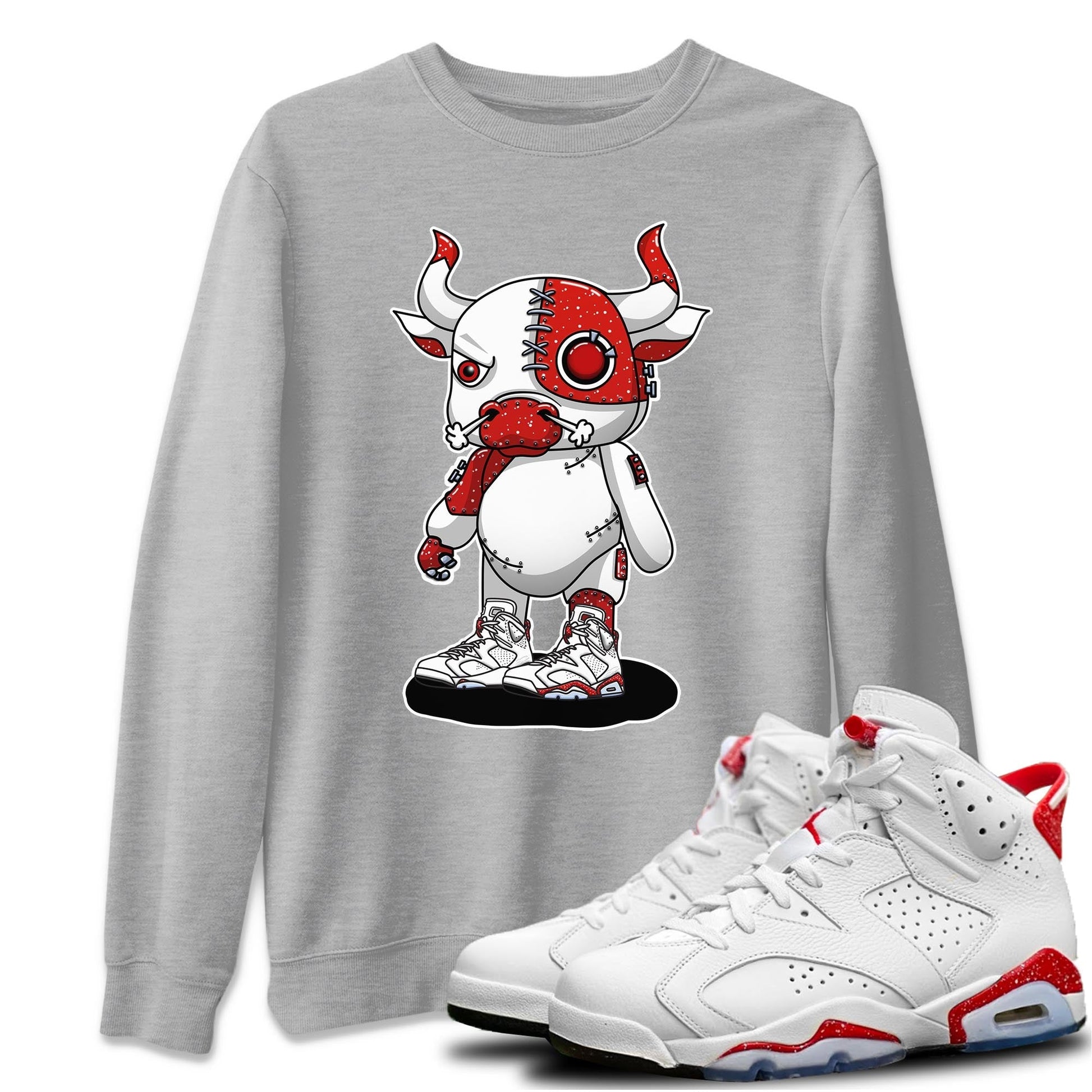 Jordan 6 Red Velvet Cookies Sneaker Match Tees Cyborg Bull Sneaker Tees Jordan 6 Red Velvet Cookies Sneaker Release Tees Unisex Shirts