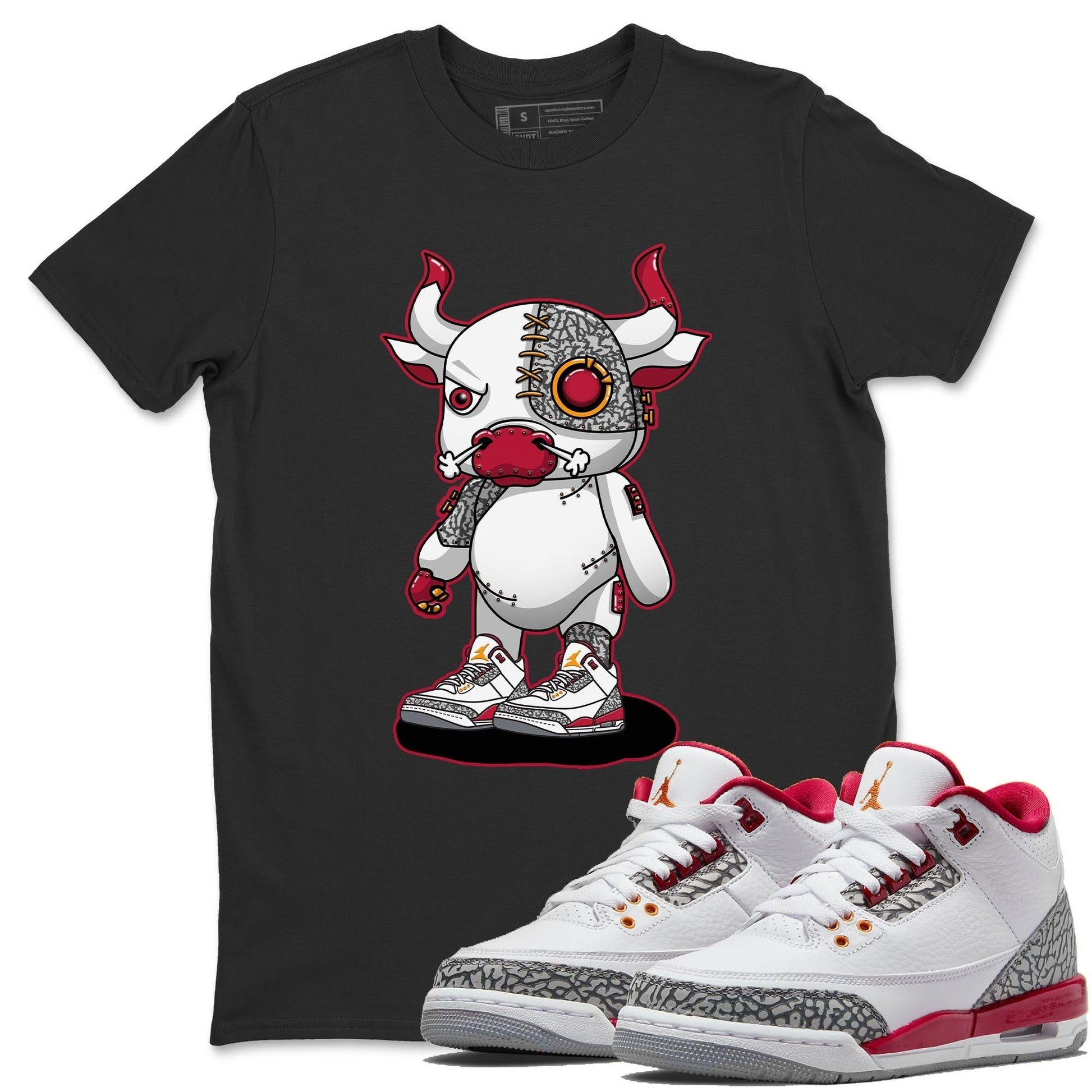 Jordan 3 Cardinal Sneaker Match Tees Cyborg Bull Sneaker Tees Jordan 3 Cardinal Sneaker Release Tees Unisex Shirts