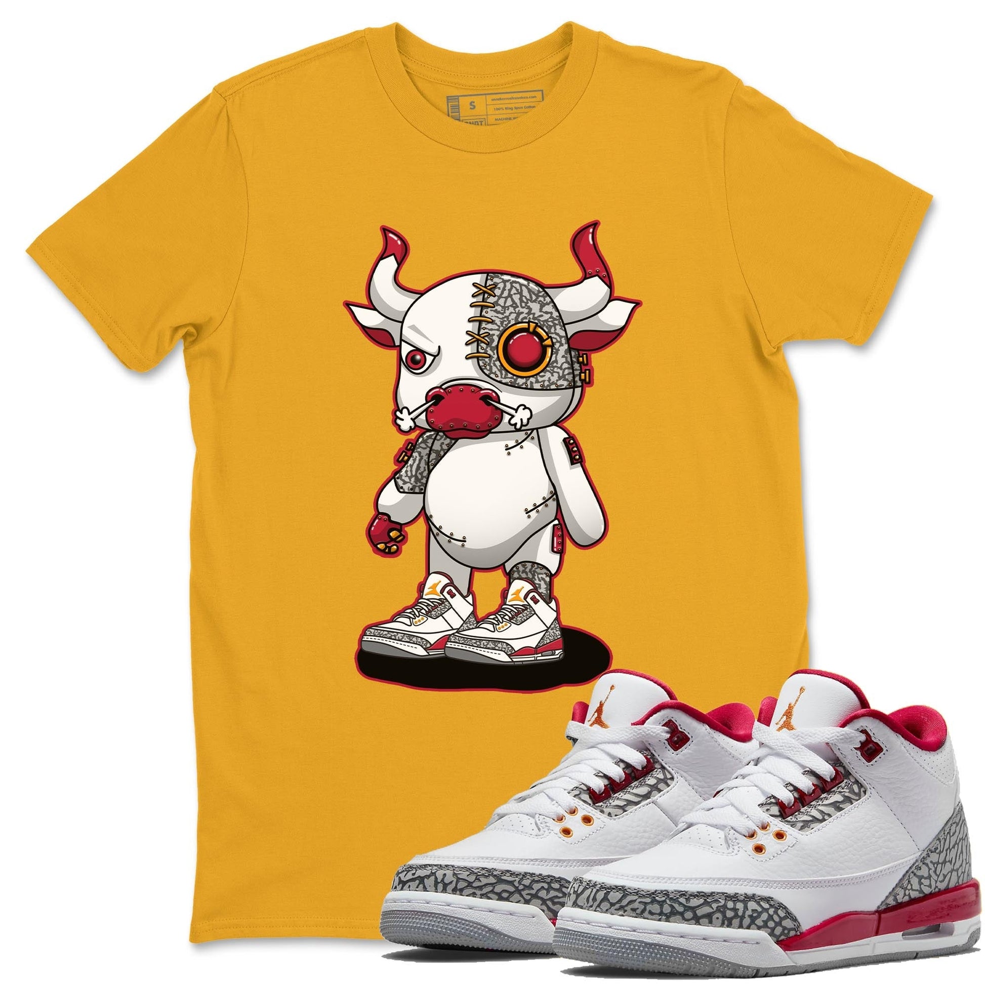Jordan 3 Cardinal Sneaker Match Tees Cyborg Bull Sneaker Tees Jordan 3 Cardinal Sneaker Release Tees Unisex Shirts