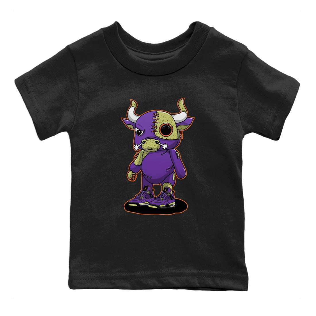 Jordan 4 Canyon Purple Sneaker Match Tees Cyborg Bull Sneaker Tees Jordan 4 Canyon Purple Sneaker Release Tees Kids Shirts
