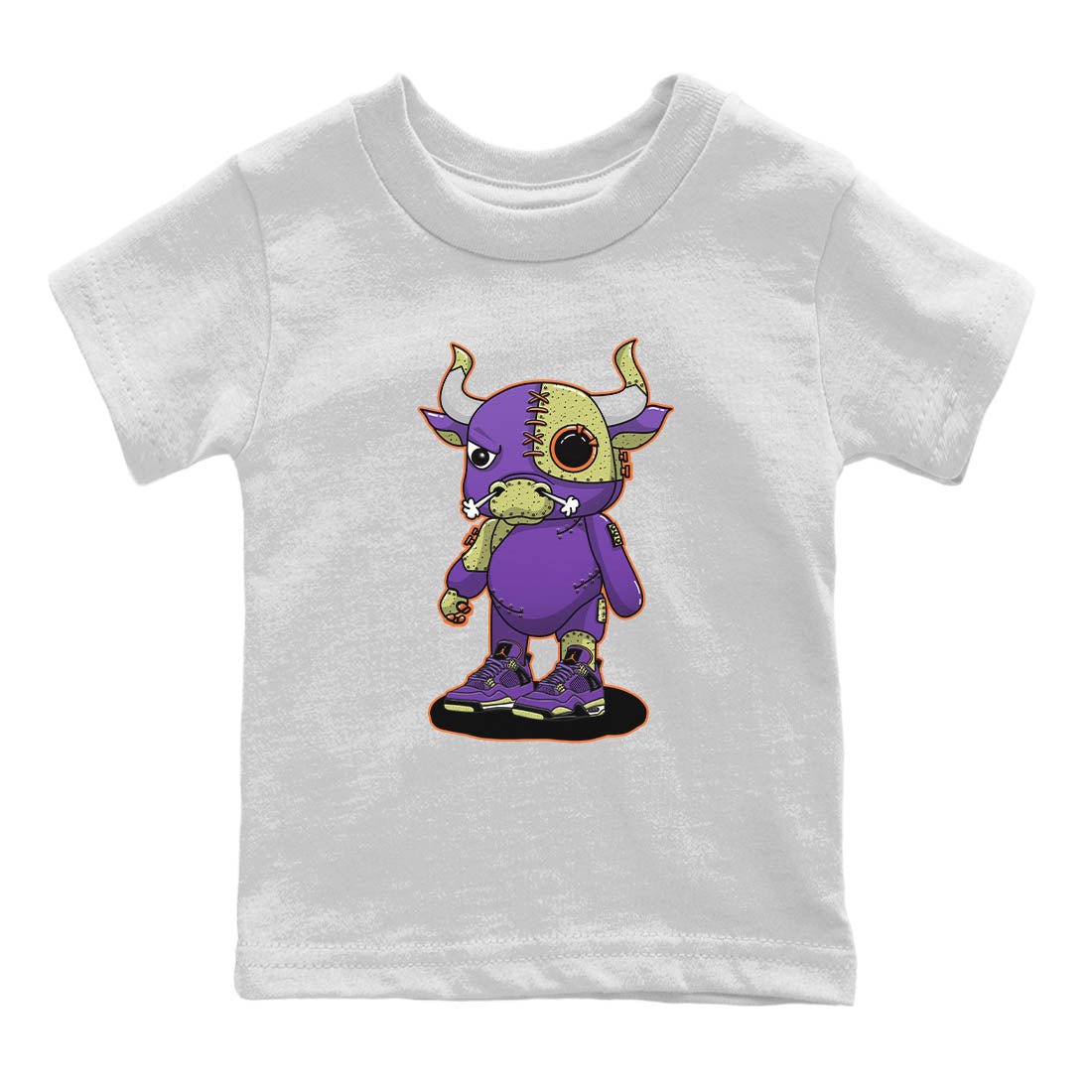 Jordan 4 Canyon Purple Sneaker Match Tees Cyborg Bull Sneaker Tees Jordan 4 Canyon Purple Sneaker Release Tees Kids Shirts