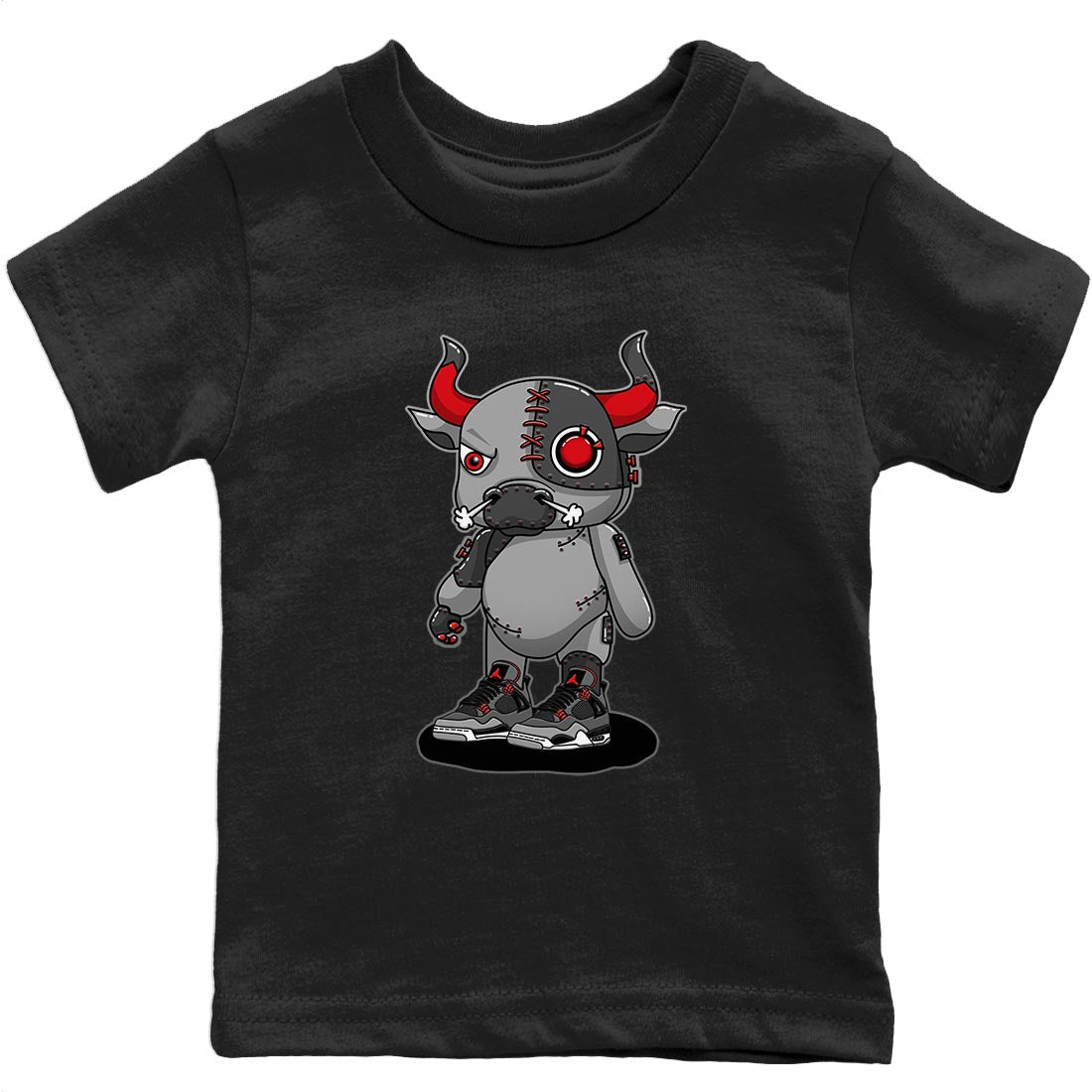 Jordan 4 Infrared Sneaker Match Tees Cyborg Bull Sneaker Tees Jordan 4 Infrared Sneaker Release Tees Kids Shirts