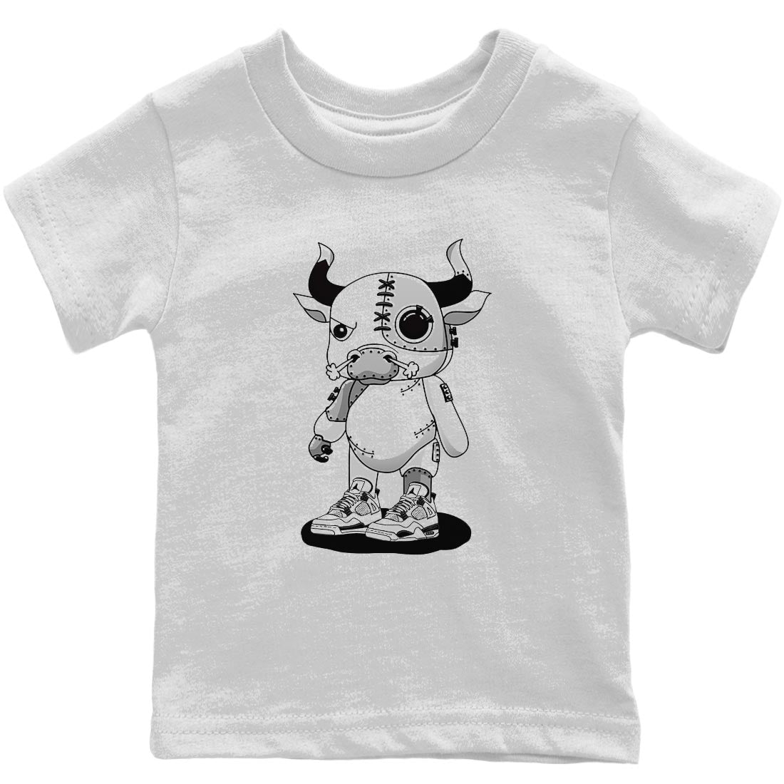 Jordan 4 Military Black Sneaker Match Tees Cyborg Bull Sneaker Tees Jordan 4 Military Black Sneaker Release Tees Kids Shirts