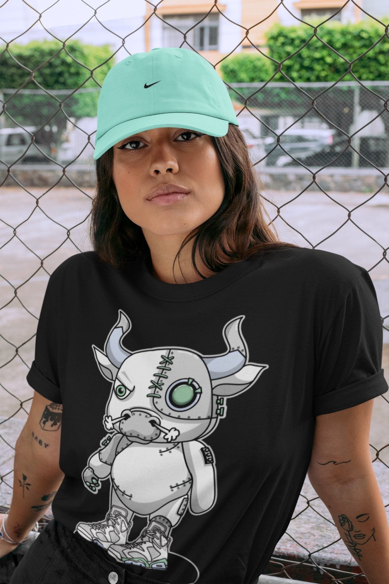 Jordan 6 Mint Foam Sneaker Match Tees Cyborg Bull Sneaker Tees Jordan 6 Mint Foam Sneaker Release Tees Unisex Shirts