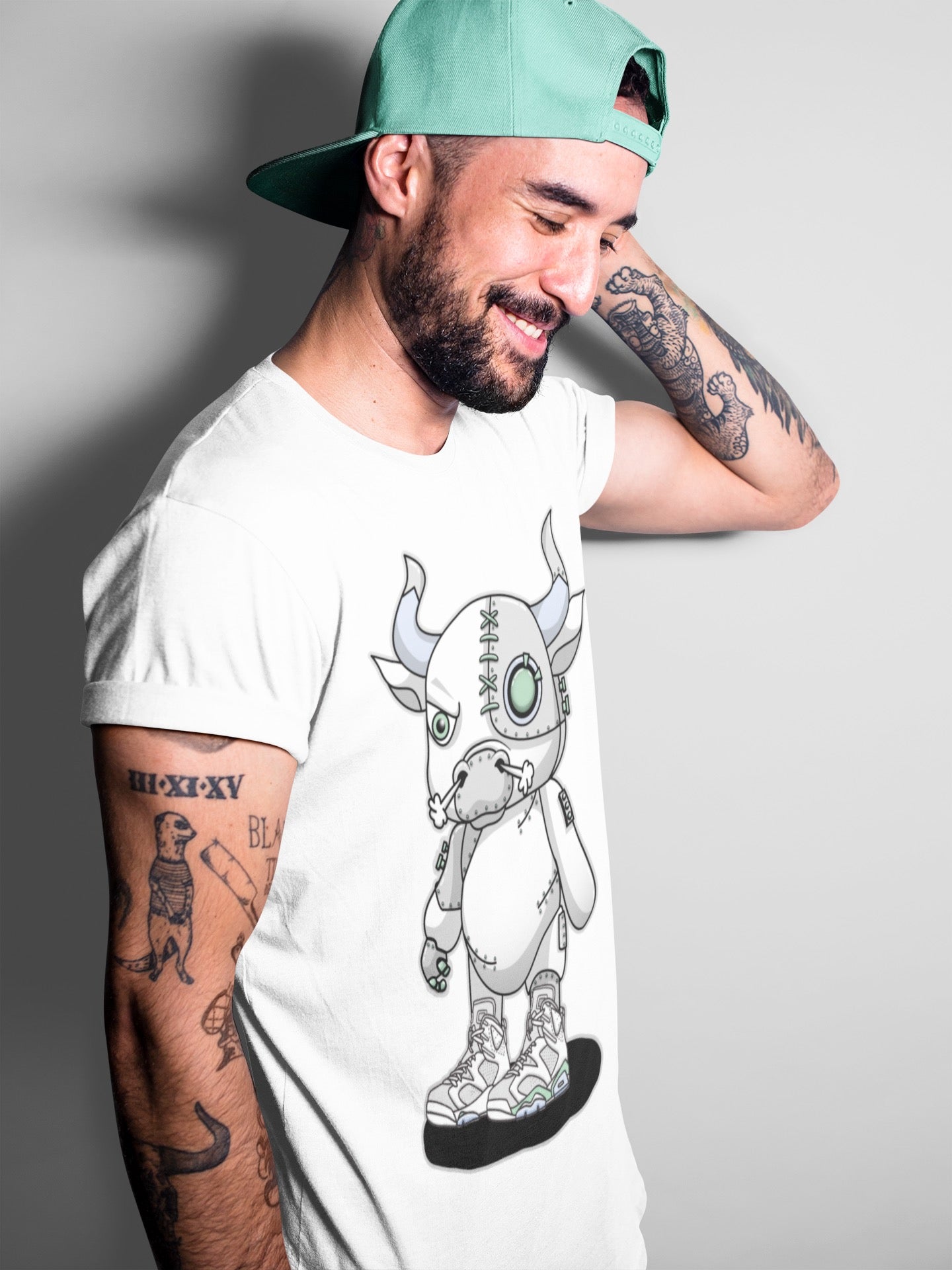 Jordan 6 Mint Foam Sneaker Match Tees Cyborg Bull Sneaker Tees Jordan 6 Mint Foam Sneaker Release Tees Unisex Shirts