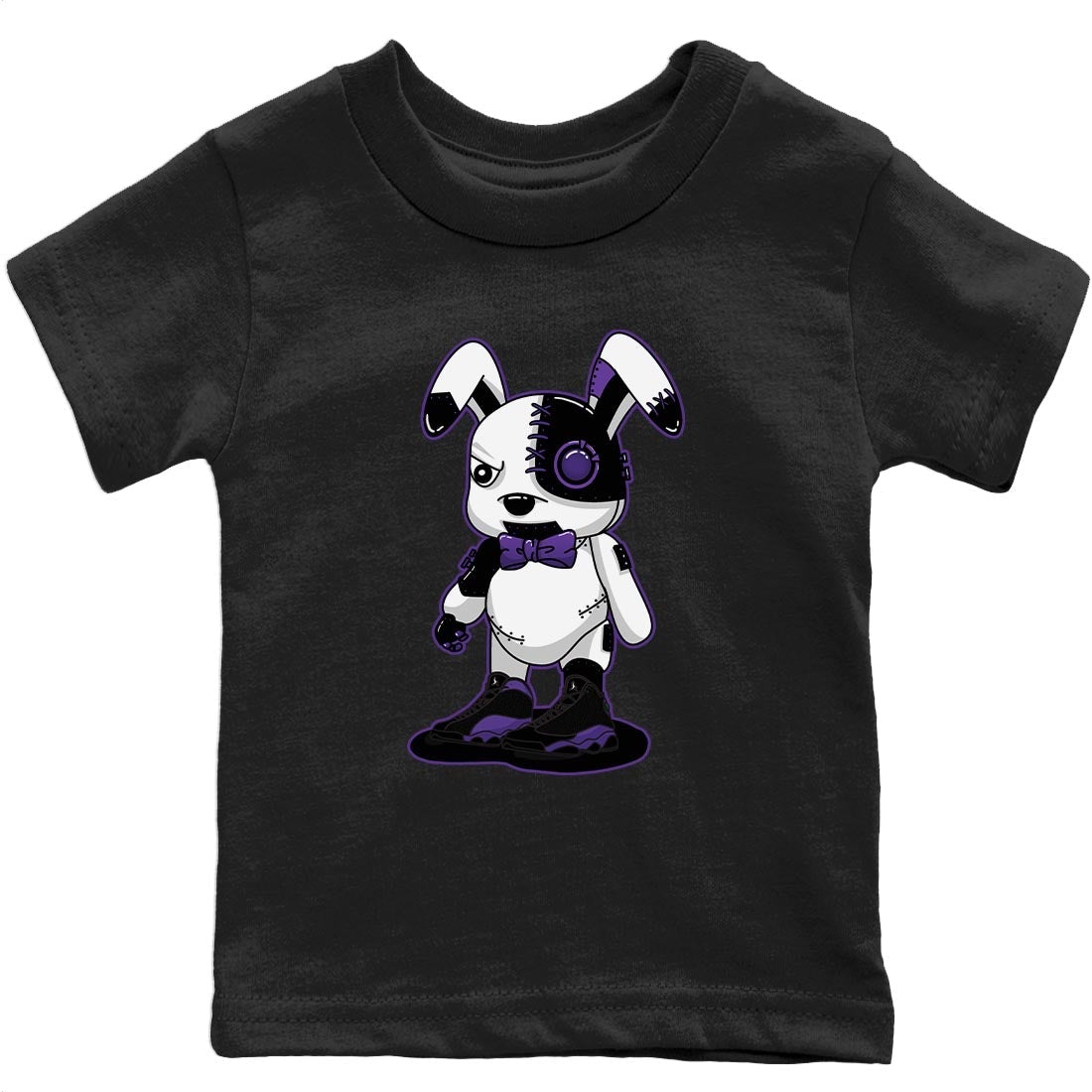 Jordan 13 Court Purple Sneaker Match Tees Cyborg Bunny Sneaker Tees Jordan 13 Court Purple Sneaker Release Tees Kids Shirts