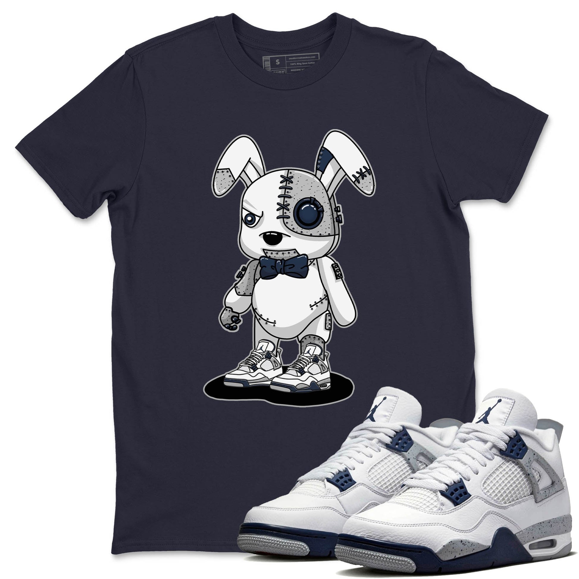 Jordan 4 Midnight Navy Sneaker Match Tees Cyborg Bunny Sneaker Tees Jordan 4 Midnight Navy Sneaker Release Tees Unisex Shirts