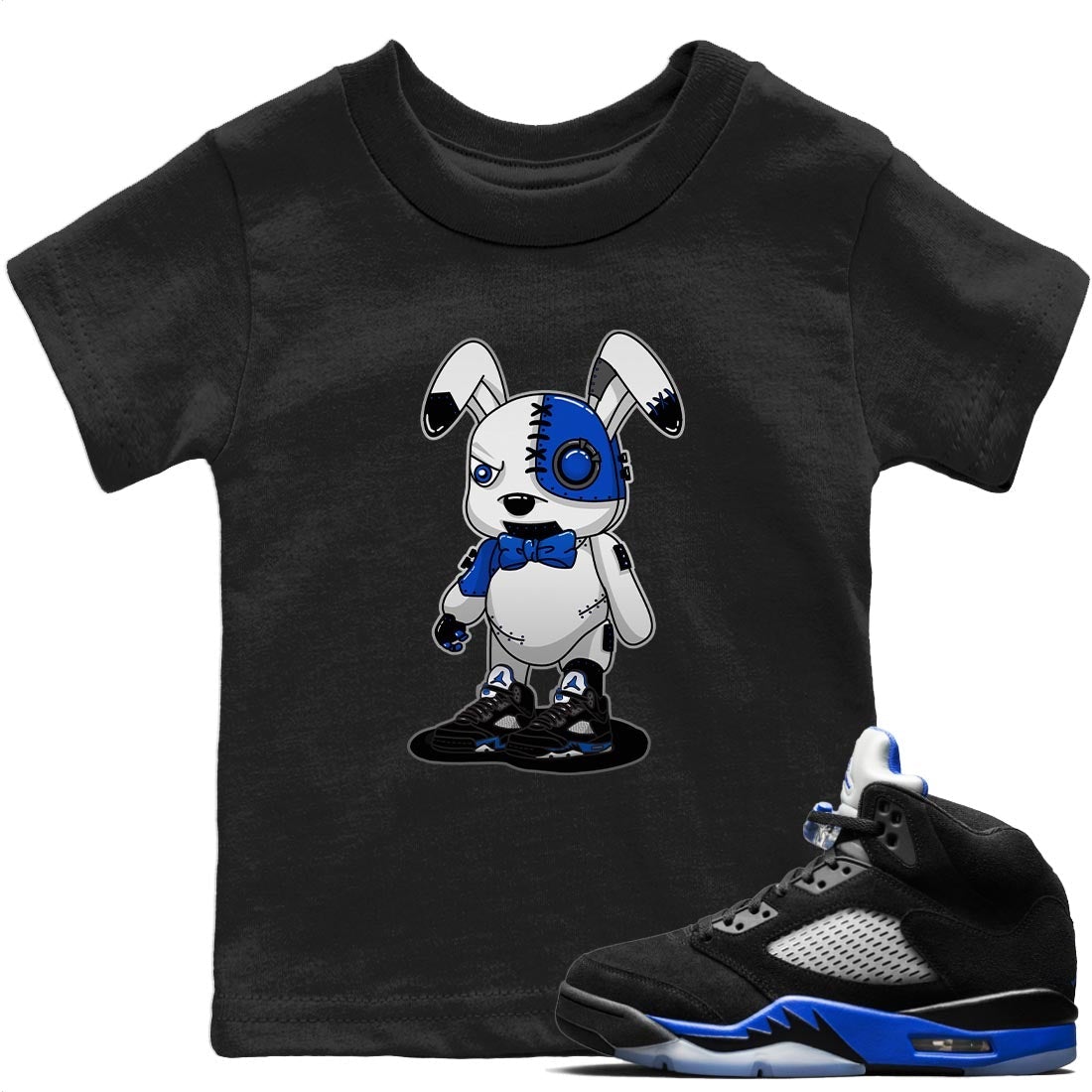 Jordan 5 Racer Blue Sneaker Match Tees Cyborg Bunny Sneaker Tees Jordan 5 Racer Blue Sneaker Release Tees Kids Shirts