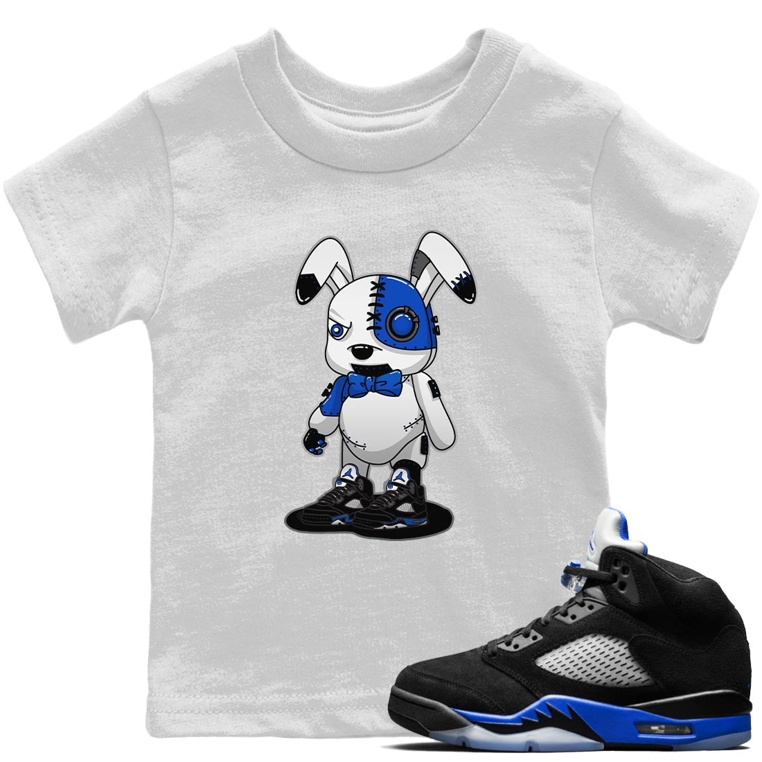 Jordan 5 Racer Blue Sneaker Match Tees Cyborg Bunny Sneaker Tees Jordan 5 Racer Blue Sneaker Release Tees Kids Shirts