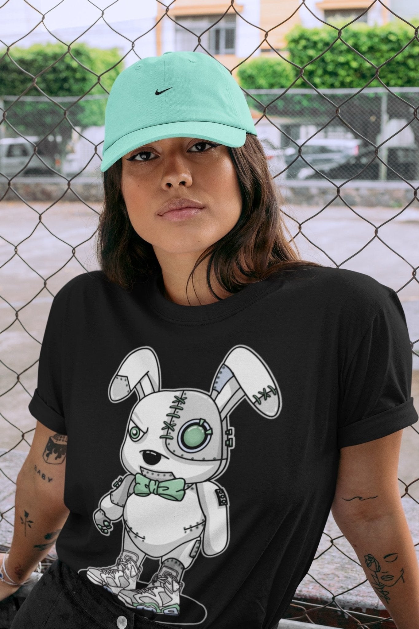 Jordan 6 Mint Foam Sneaker Match Tees Cyborg Bunny Sneaker Tees Jordan 6 Mint Foam Sneaker Release Tees Unisex Shirts