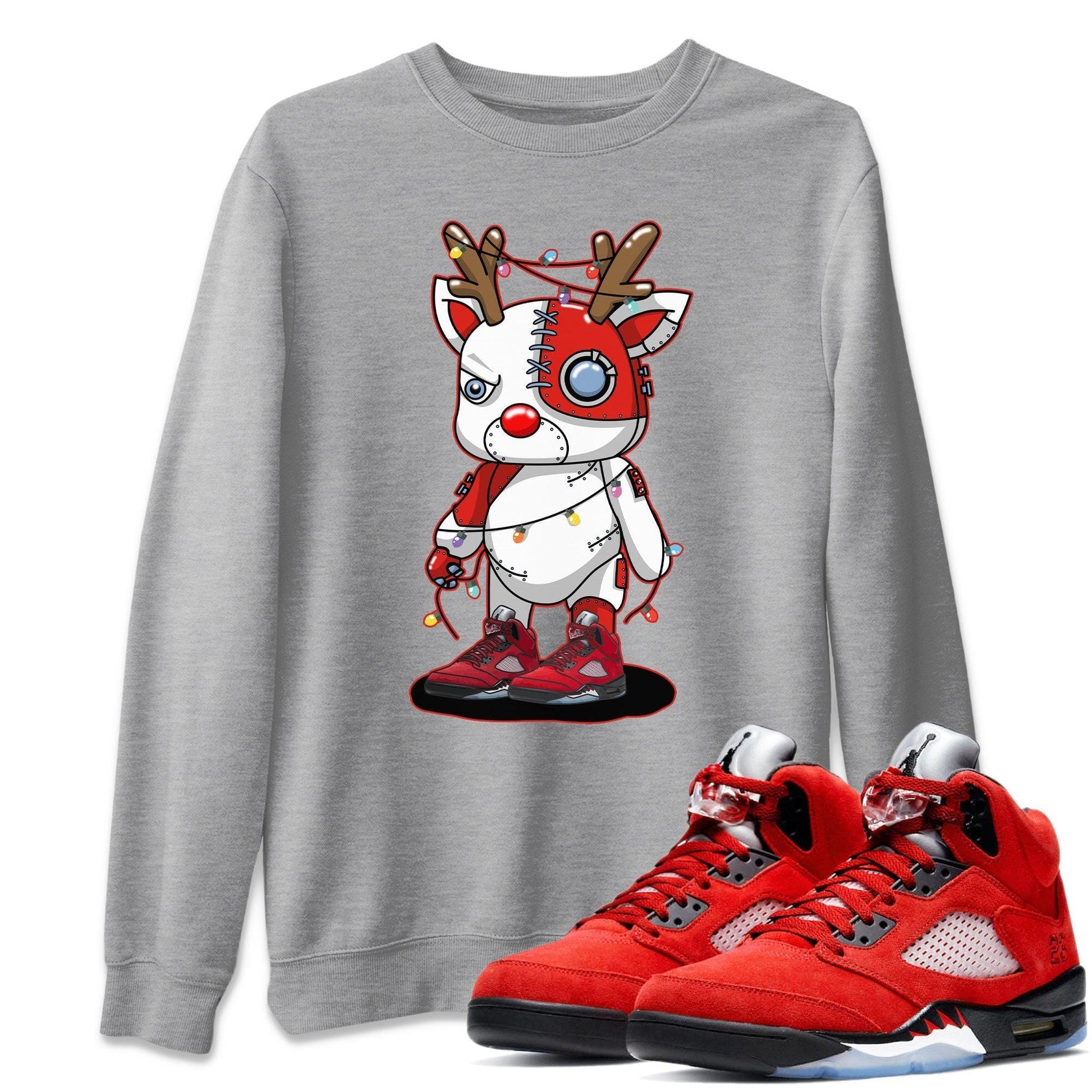 Jordan 5 Raging Bull Sneaker Match Tees Cyborg Reindeer Sneaker Tees Jordan 5 Raging Bull Sneaker Release Tees Unisex Shirts