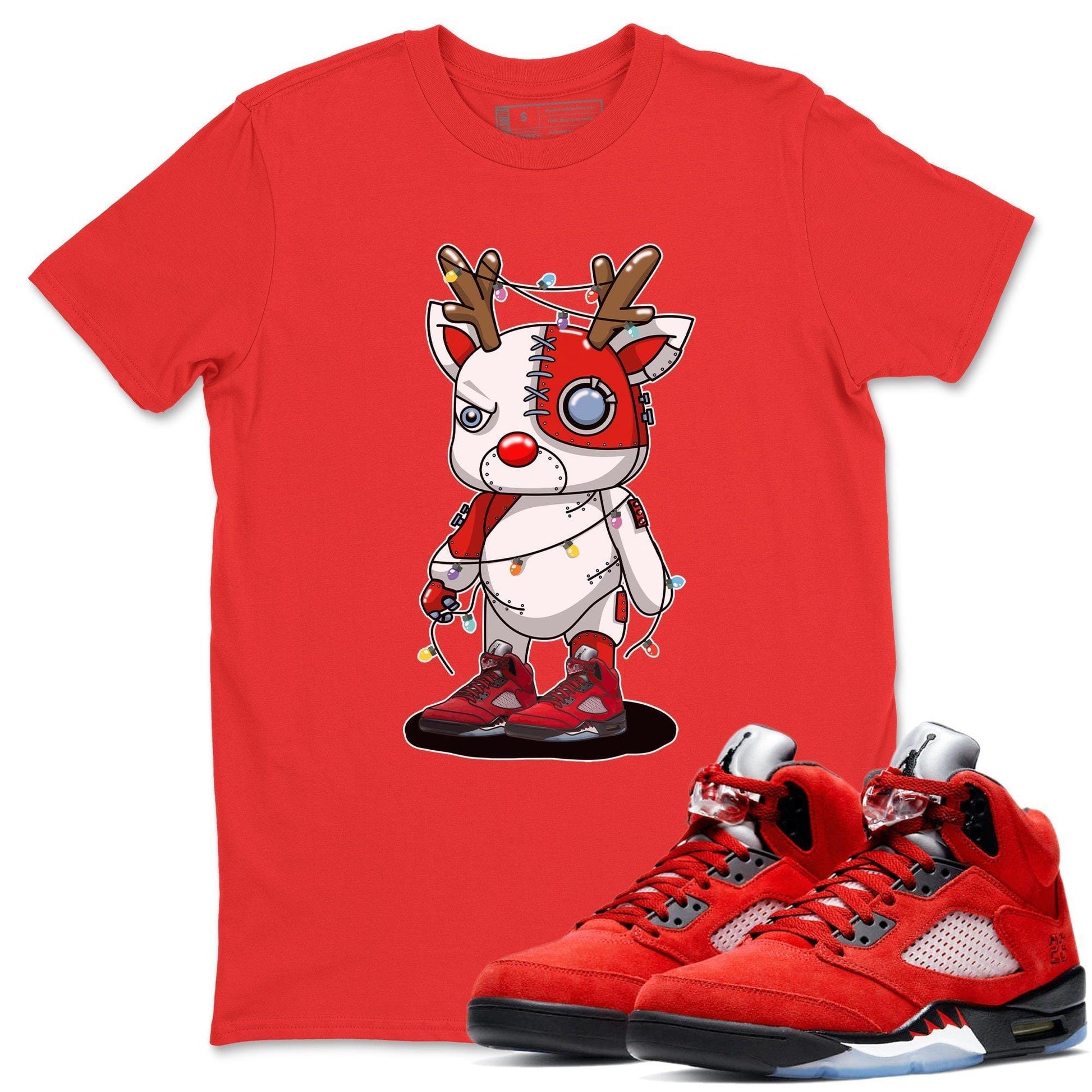 Jordan 5 Raging Bull Sneaker Match Tees Cyborg Reindeer Sneaker Tees Jordan 5 Raging Bull Sneaker Release Tees Unisex Shirts