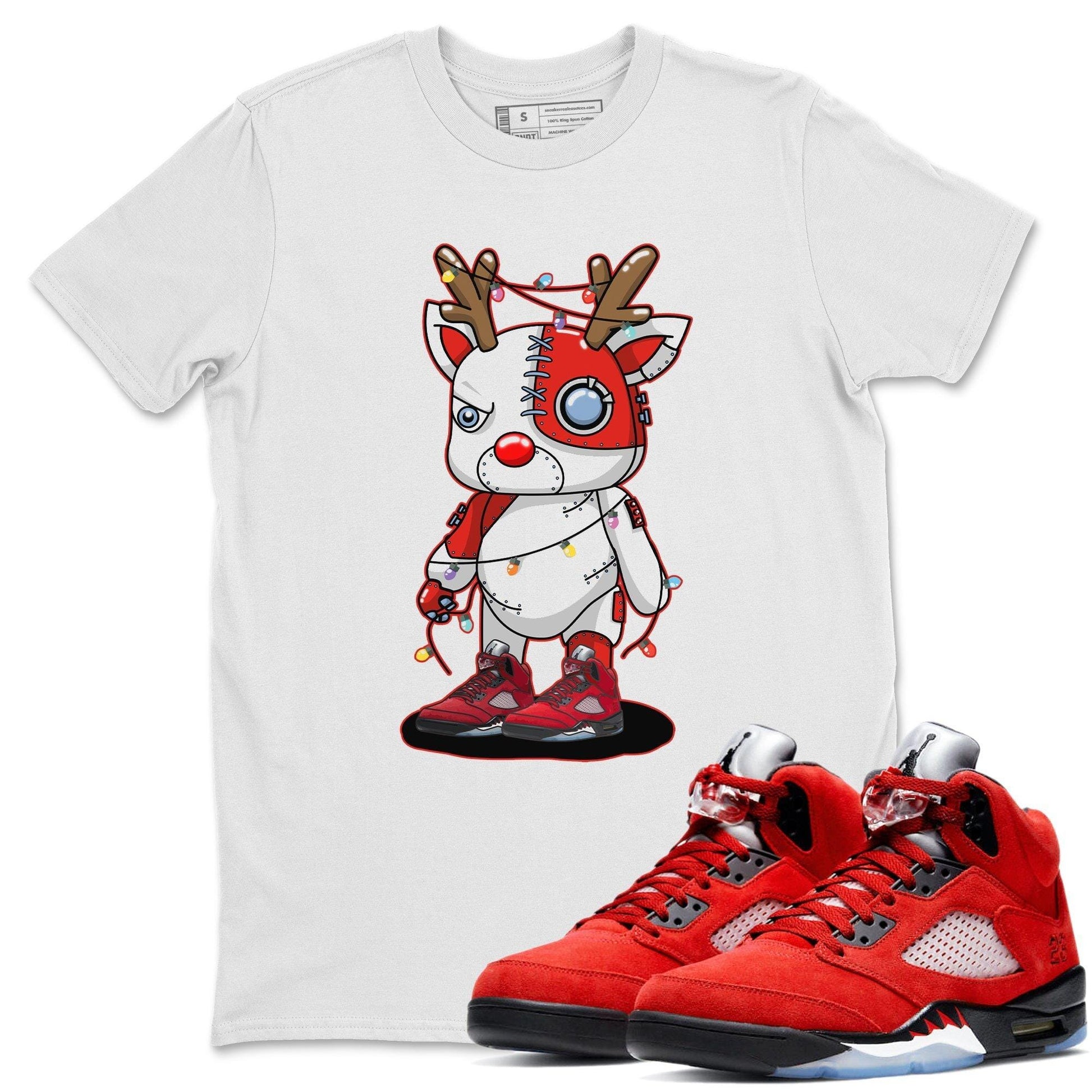 Jordan 5 Raging Bull Sneaker Match Tees Cyborg Reindeer Sneaker Tees Jordan 5 Raging Bull Sneaker Release Tees Unisex Shirts