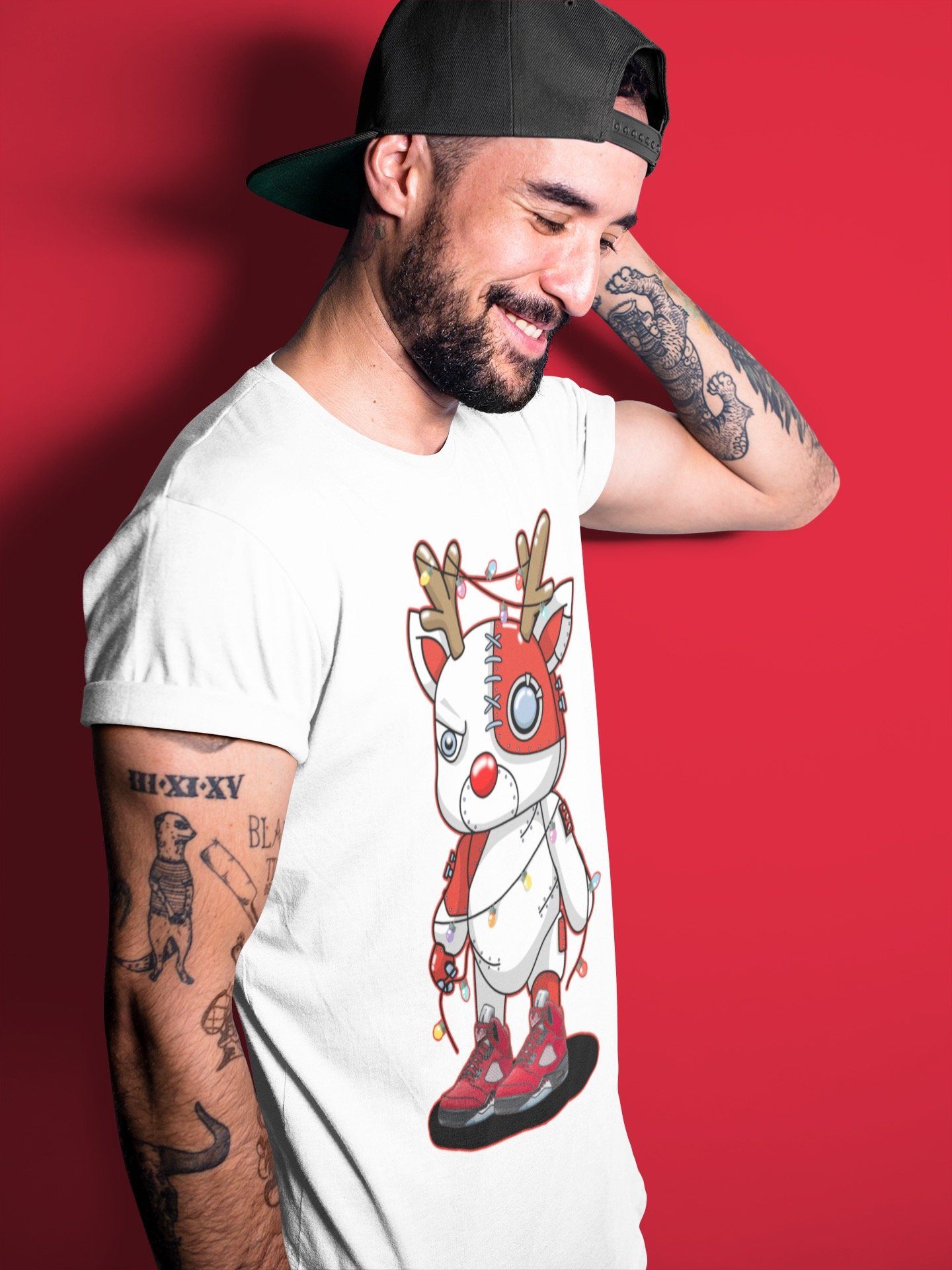 Jordan 5 Raging Bull Sneaker Match Tees Cyborg Reindeer Sneaker Tees Jordan 5 Raging Bull Sneaker Release Tees Unisex Shirts