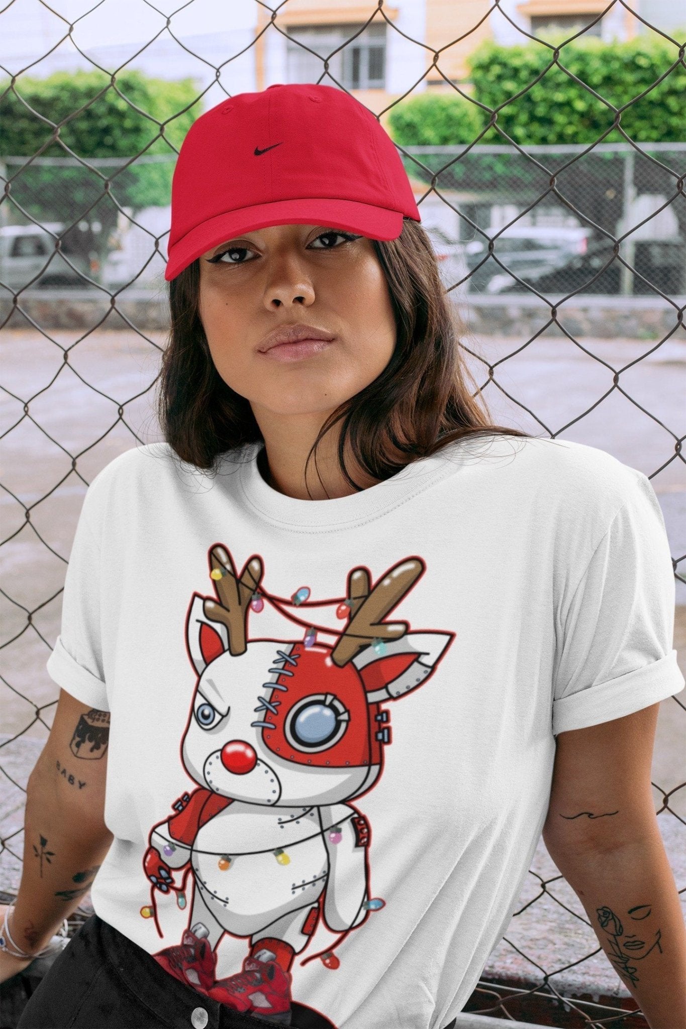 Jordan 5 Raging Bull Sneaker Match Tees Cyborg Reindeer Sneaker Tees Jordan 5 Raging Bull Sneaker Release Tees Unisex Shirts