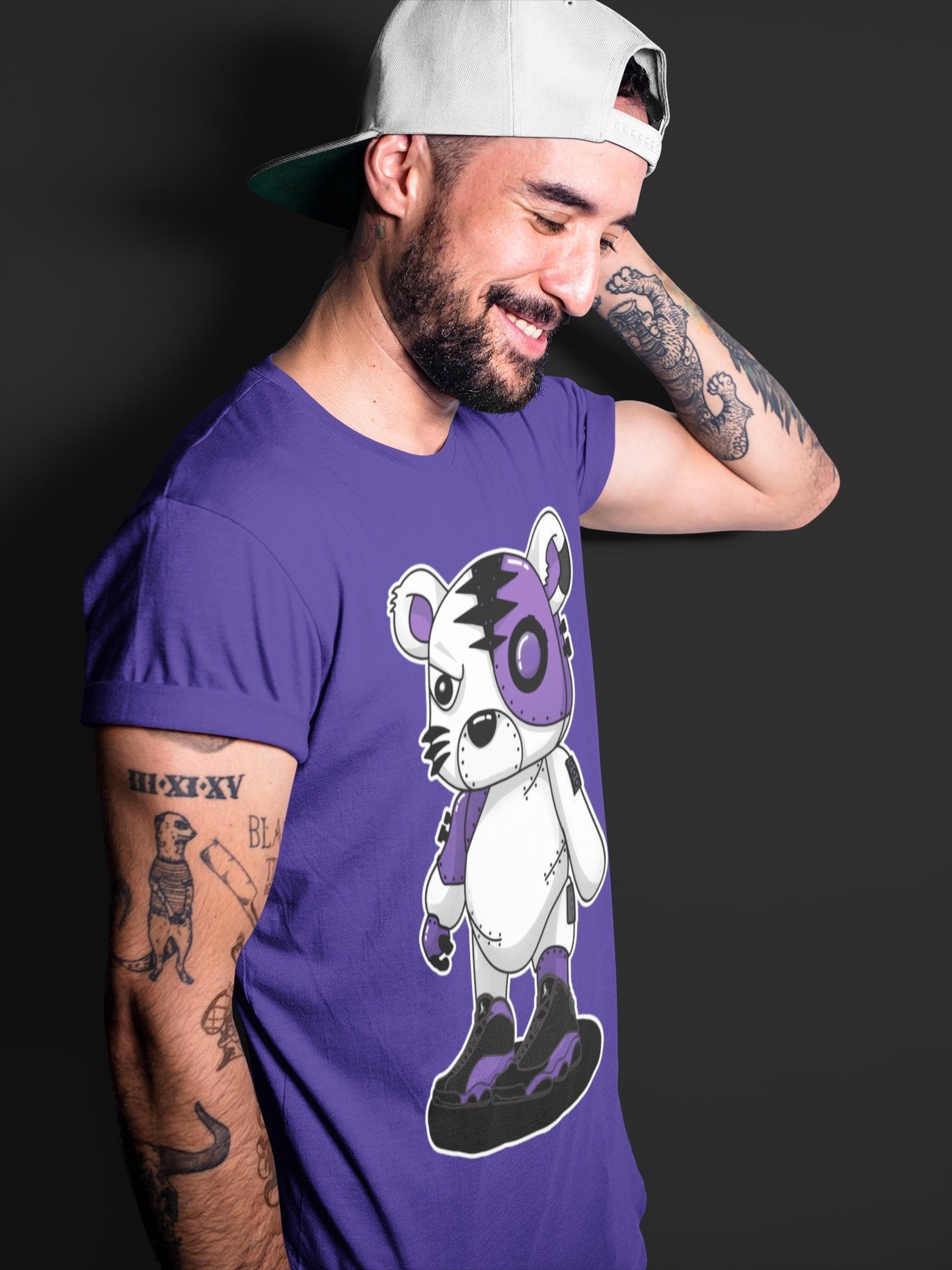 Jordan 13 Court Purple Sneaker Match Tees Cyborg Tiger Sneaker Tees Jordan 13 Court Purple Sneaker Release Tees Unisex Shirts