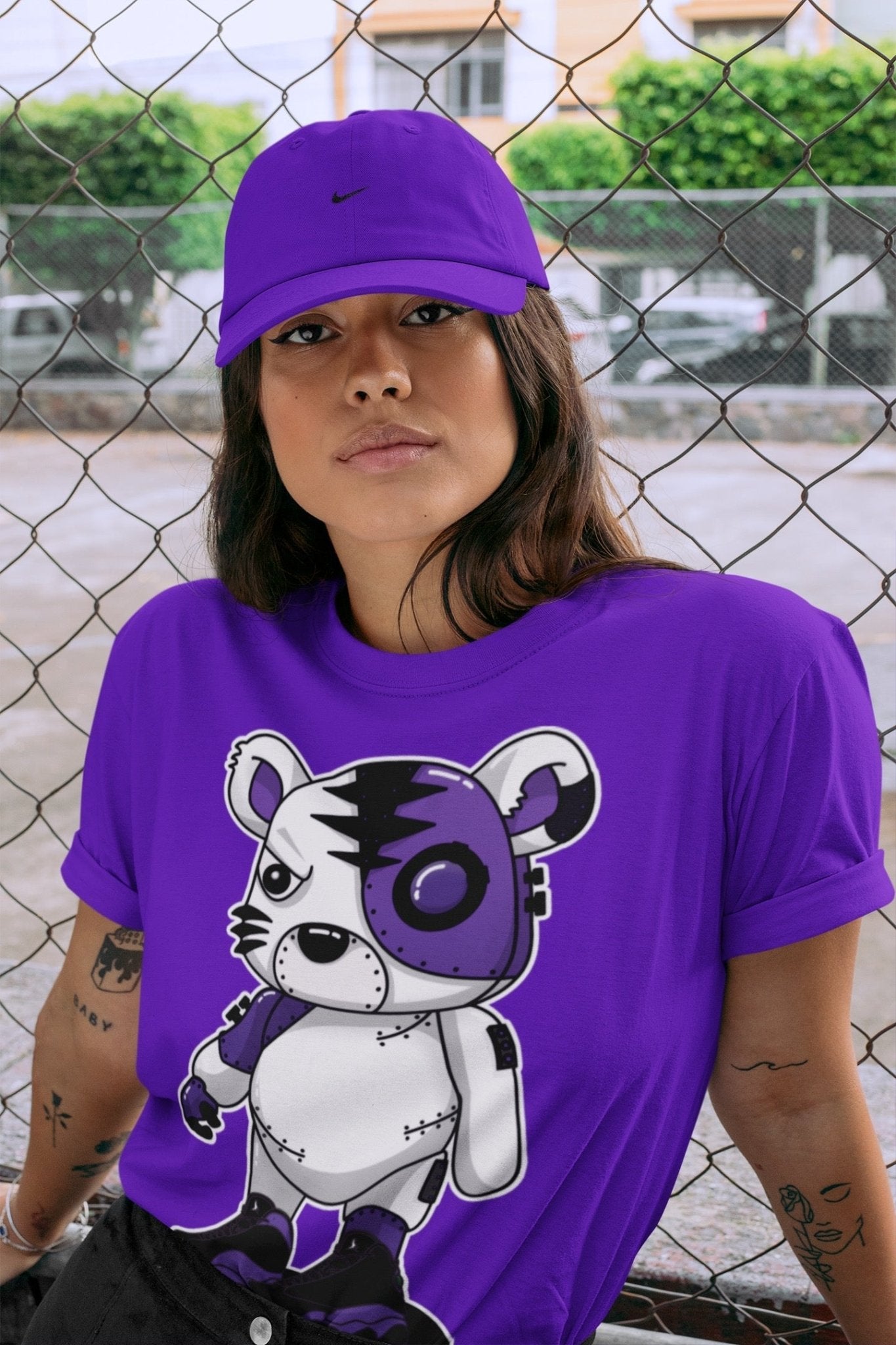 Jordan 13 Court Purple Sneaker Match Tees Cyborg Tiger Sneaker Tees Jordan 13 Court Purple Sneaker Release Tees Unisex Shirts