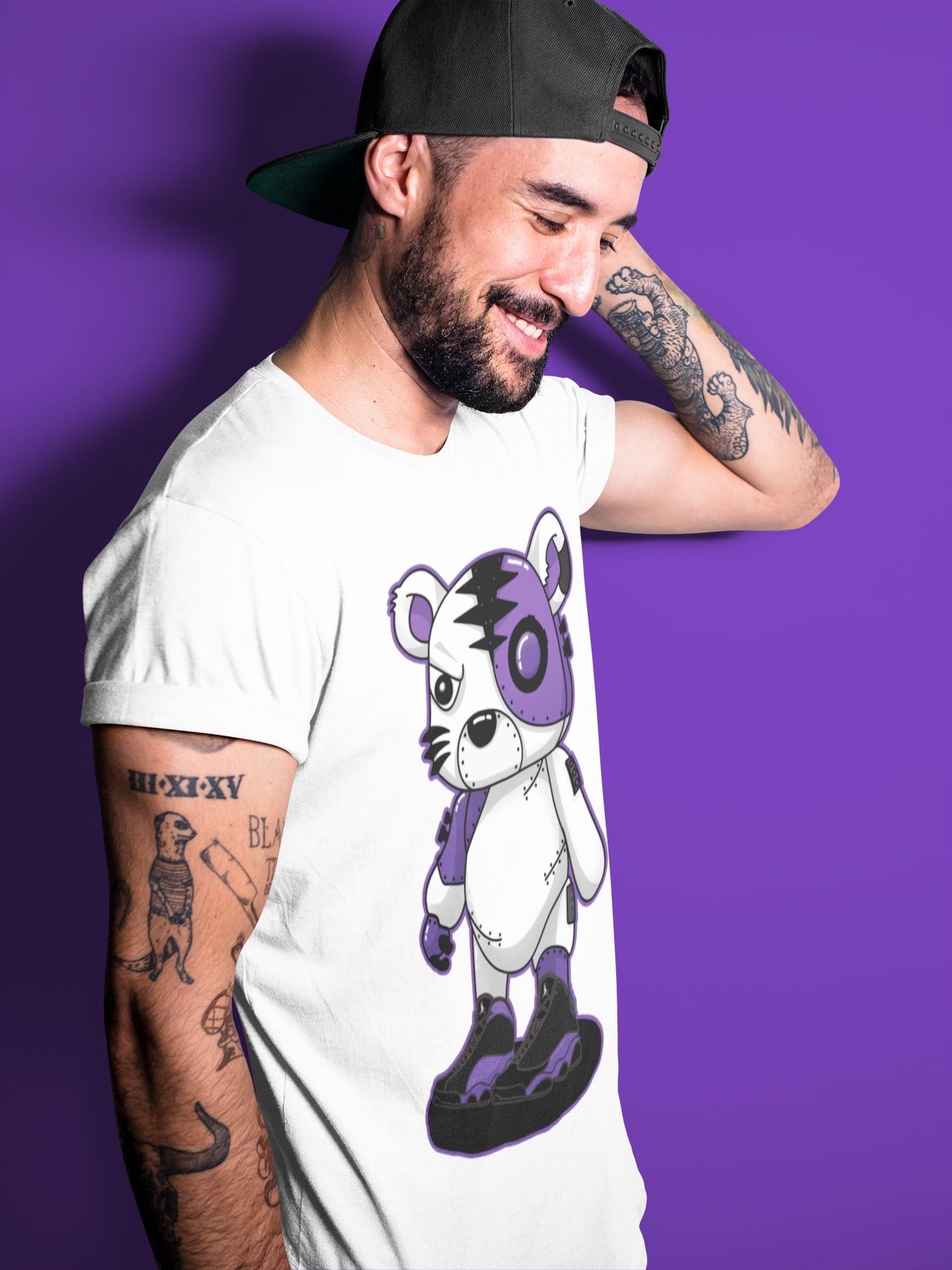 Jordan 13 Court Purple Sneaker Match Tees Cyborg Tiger Sneaker Tees Jordan 13 Court Purple Sneaker Release Tees Unisex Shirts